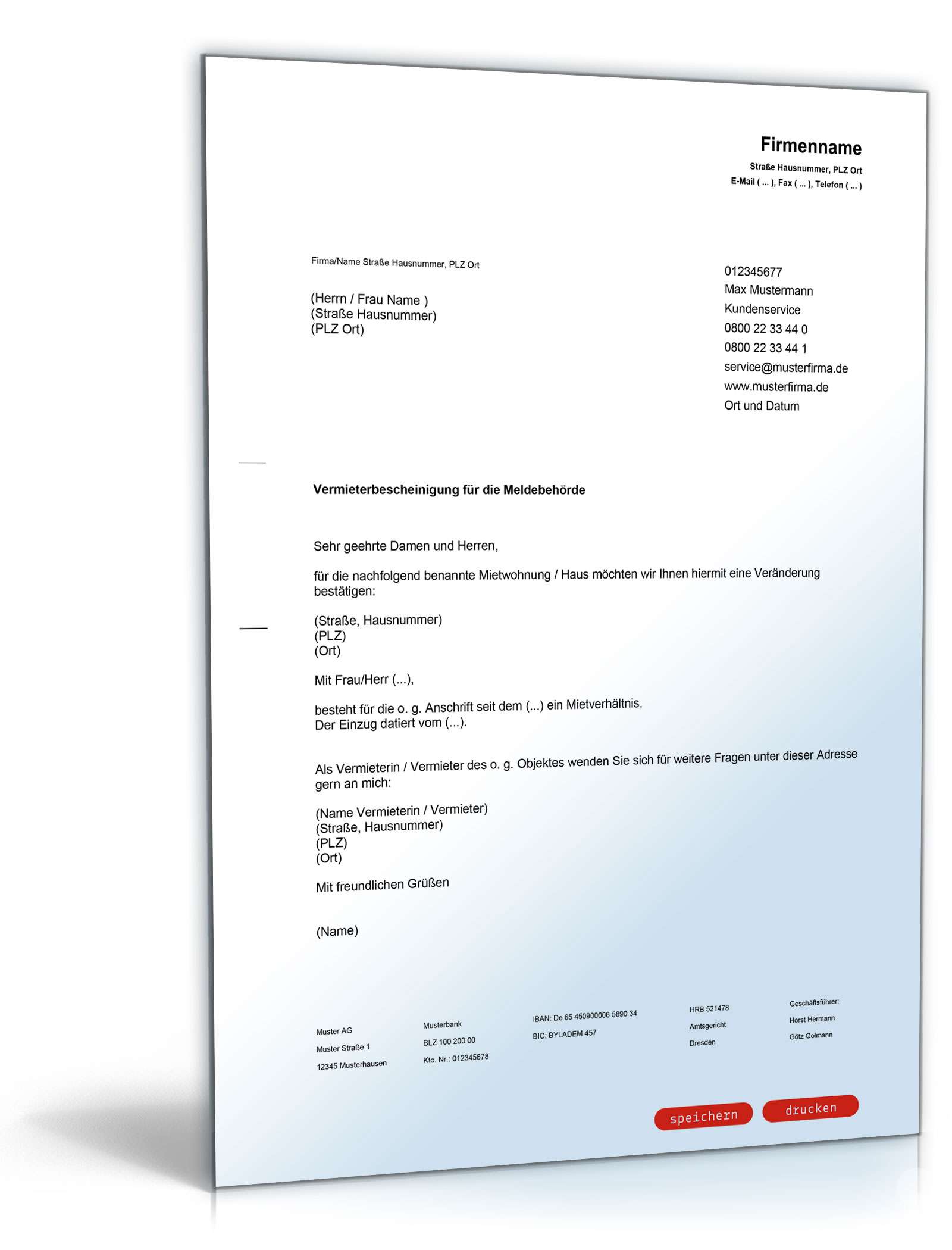Bescheinigung Einwohnermeldeamt  PDF