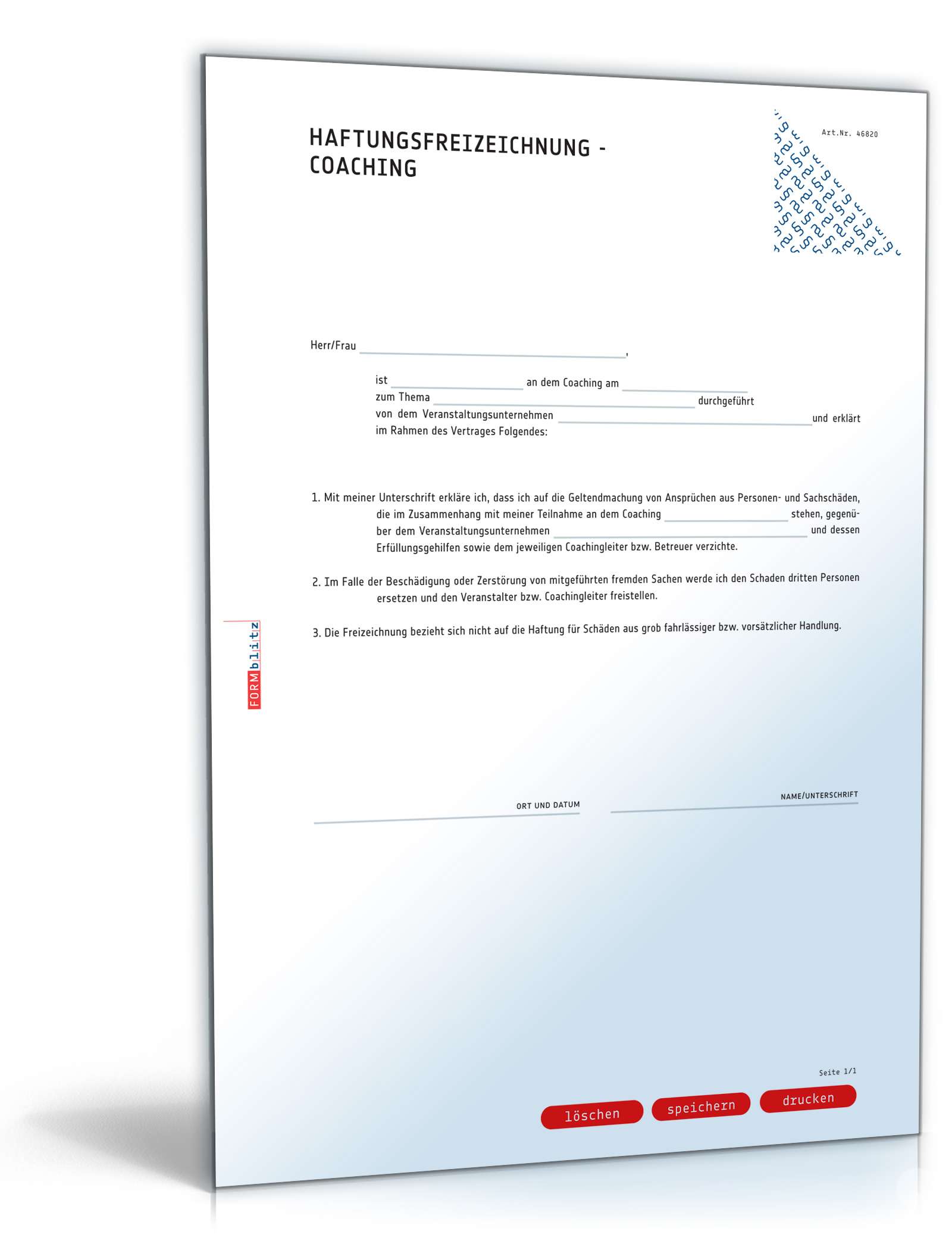 Haftungsfreizeichnung Coaching PDF