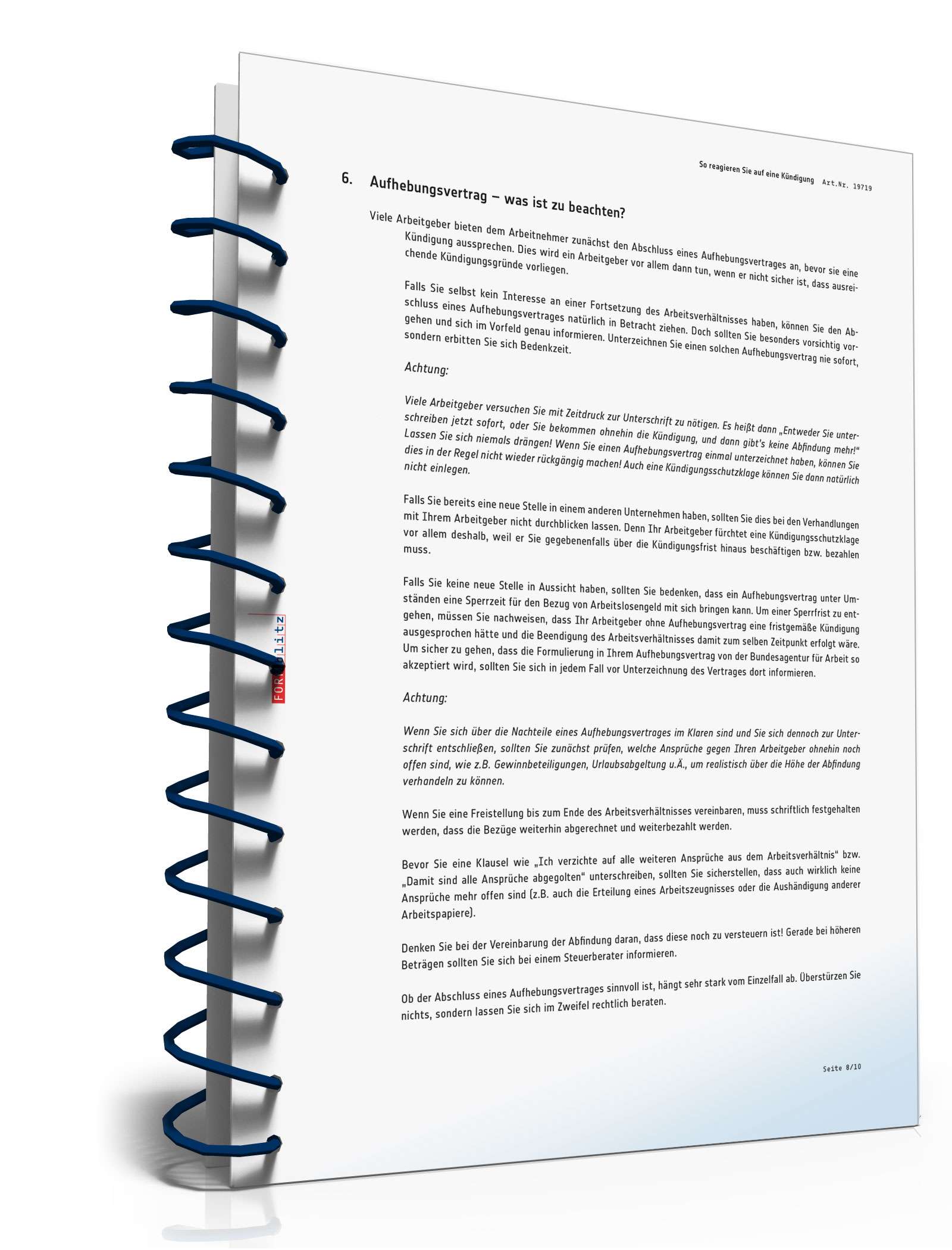 So reagieren Sie auf eine Kündigung PDF. Seite: 9