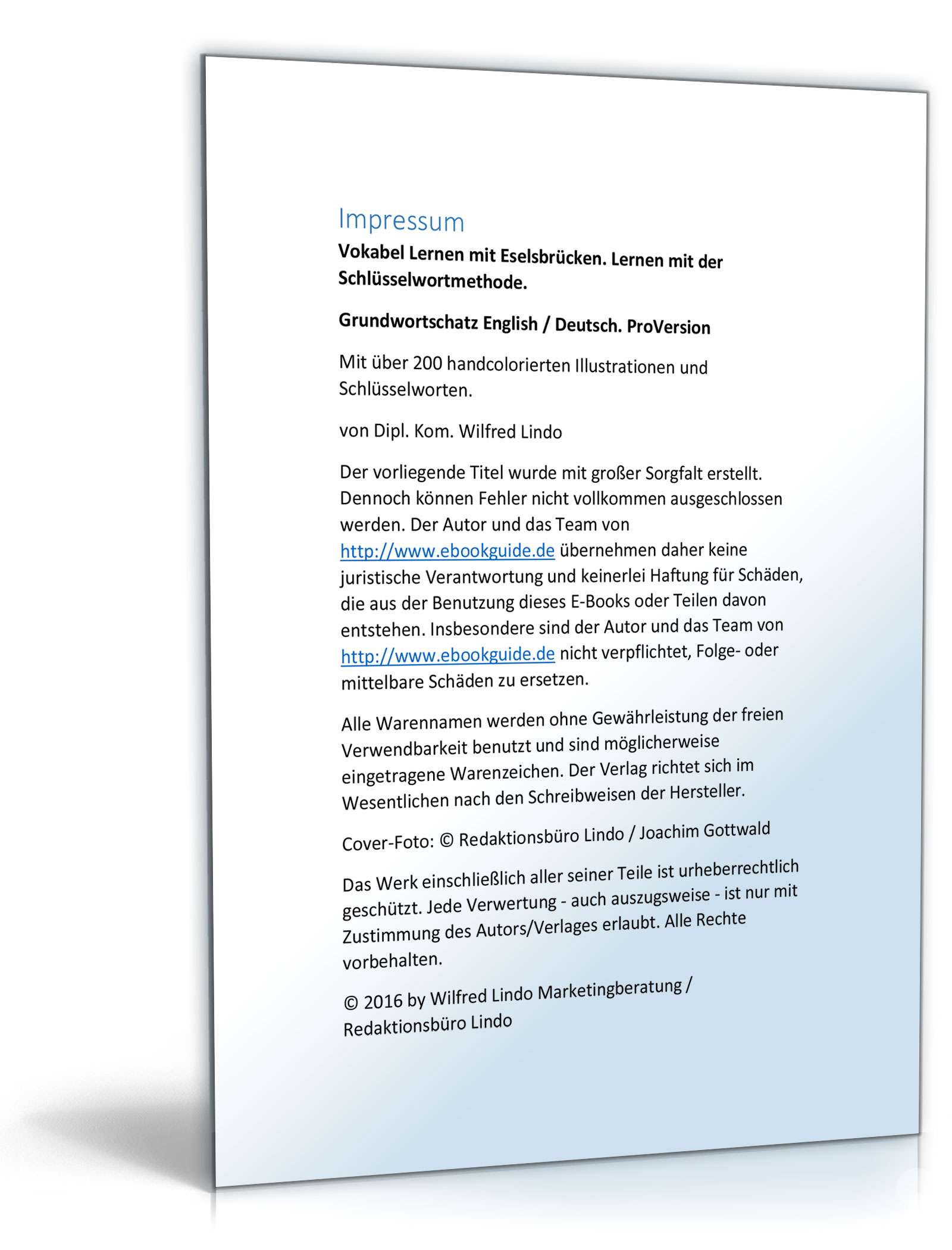 Vokabel Lernen mit Eselsbrücken Excel. Seite: 2