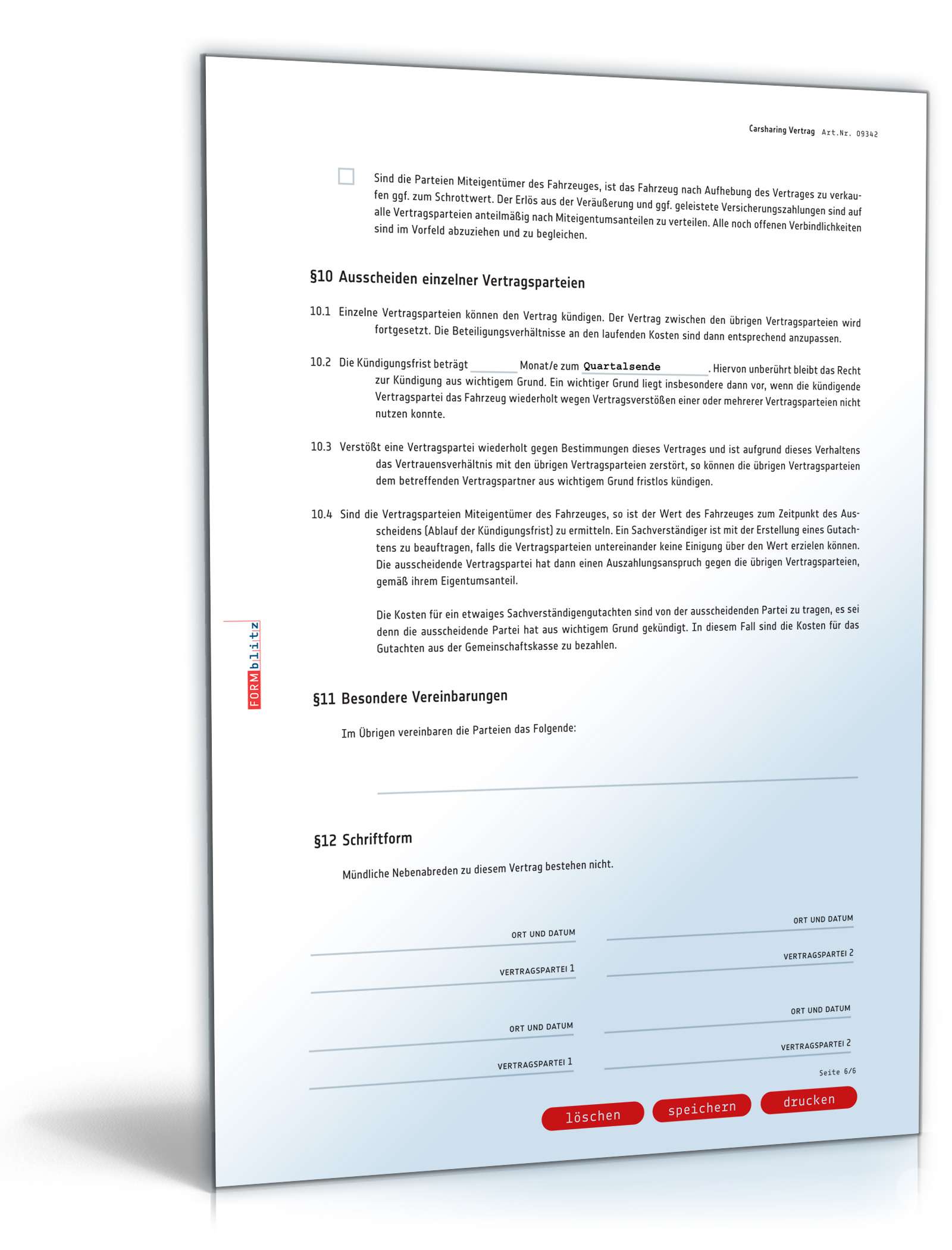 Carsharing Vertrag PDF. Seite: 6