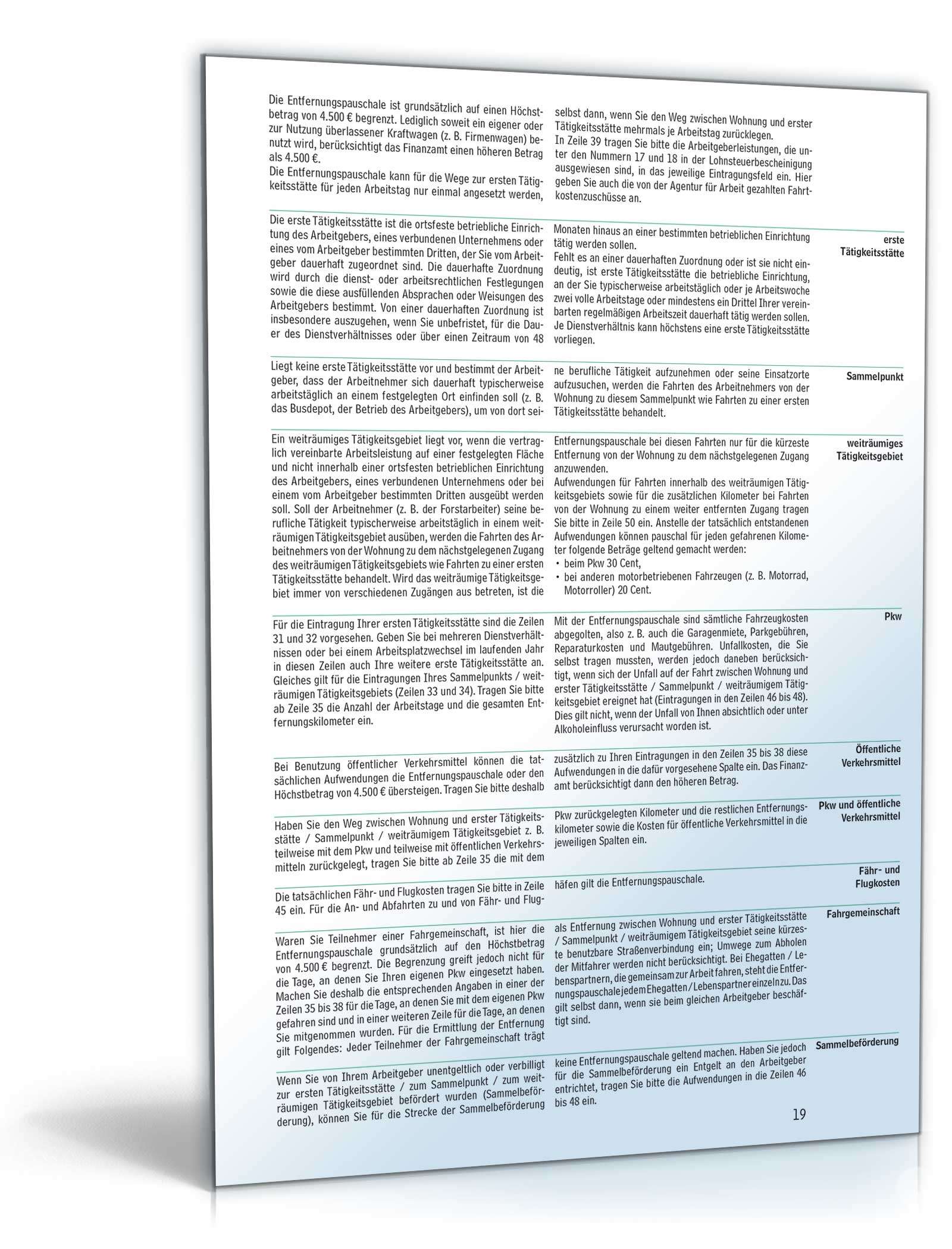 Anleitung zur Einkommensteuererklärung 2015 PDF. Seite: 19