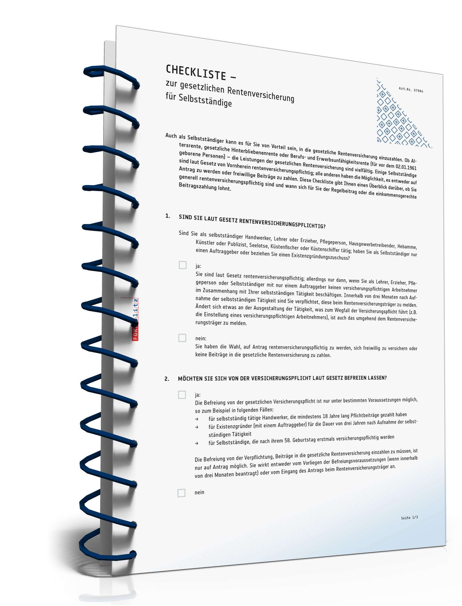 Checkliste gesetzliche Rentenversicherung PDF