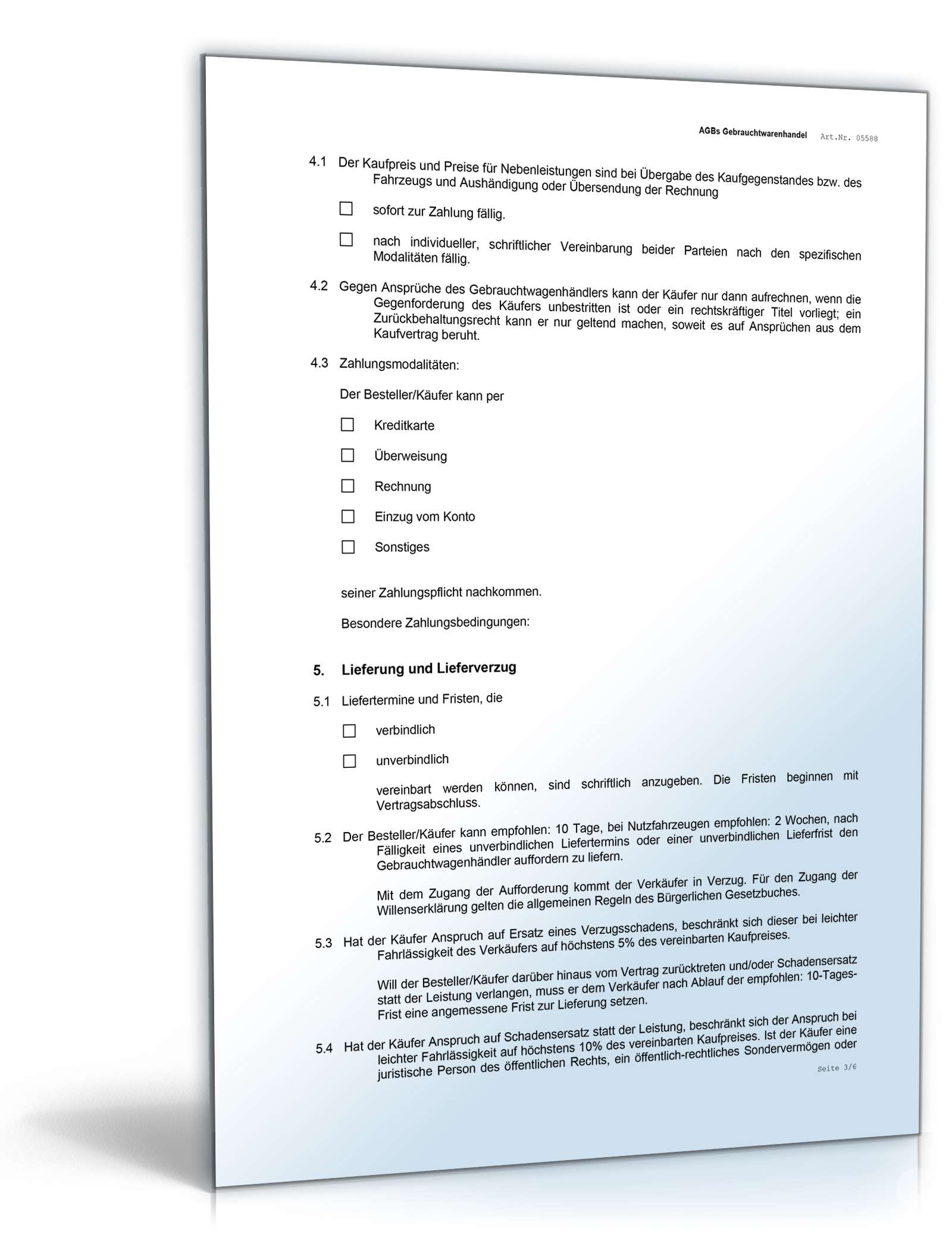 AGB Gebrauchtwagenhandel Word. Seite: 2