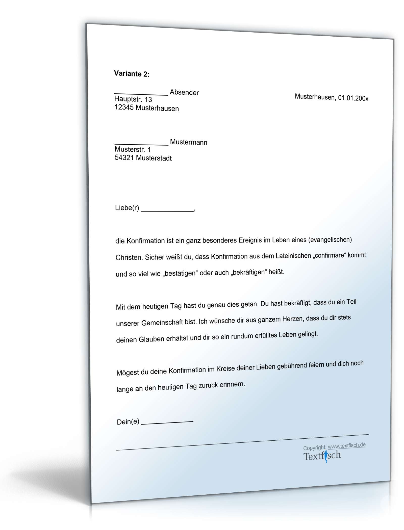 Gratulation Konfirmation Word. Seite: 2