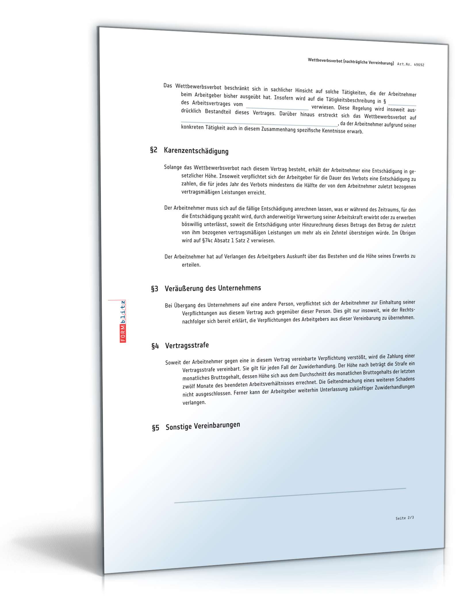 Nachvertragliches Wettbewerbsverbot PDF. Seite: 2