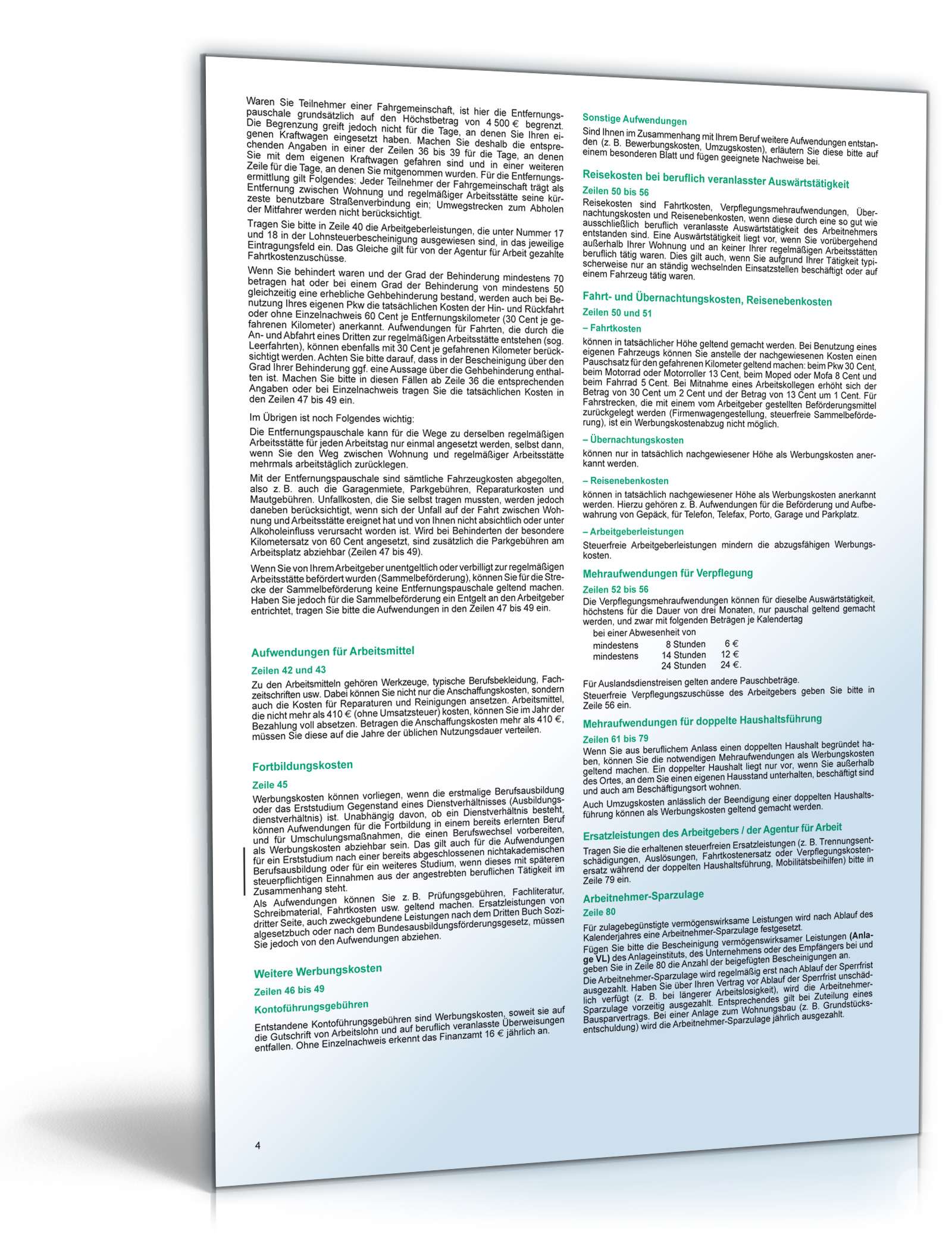 Anleitung Einkommensteuererklärung beschränkt Steuerpflichtige 2010 PDF. Seite: 4