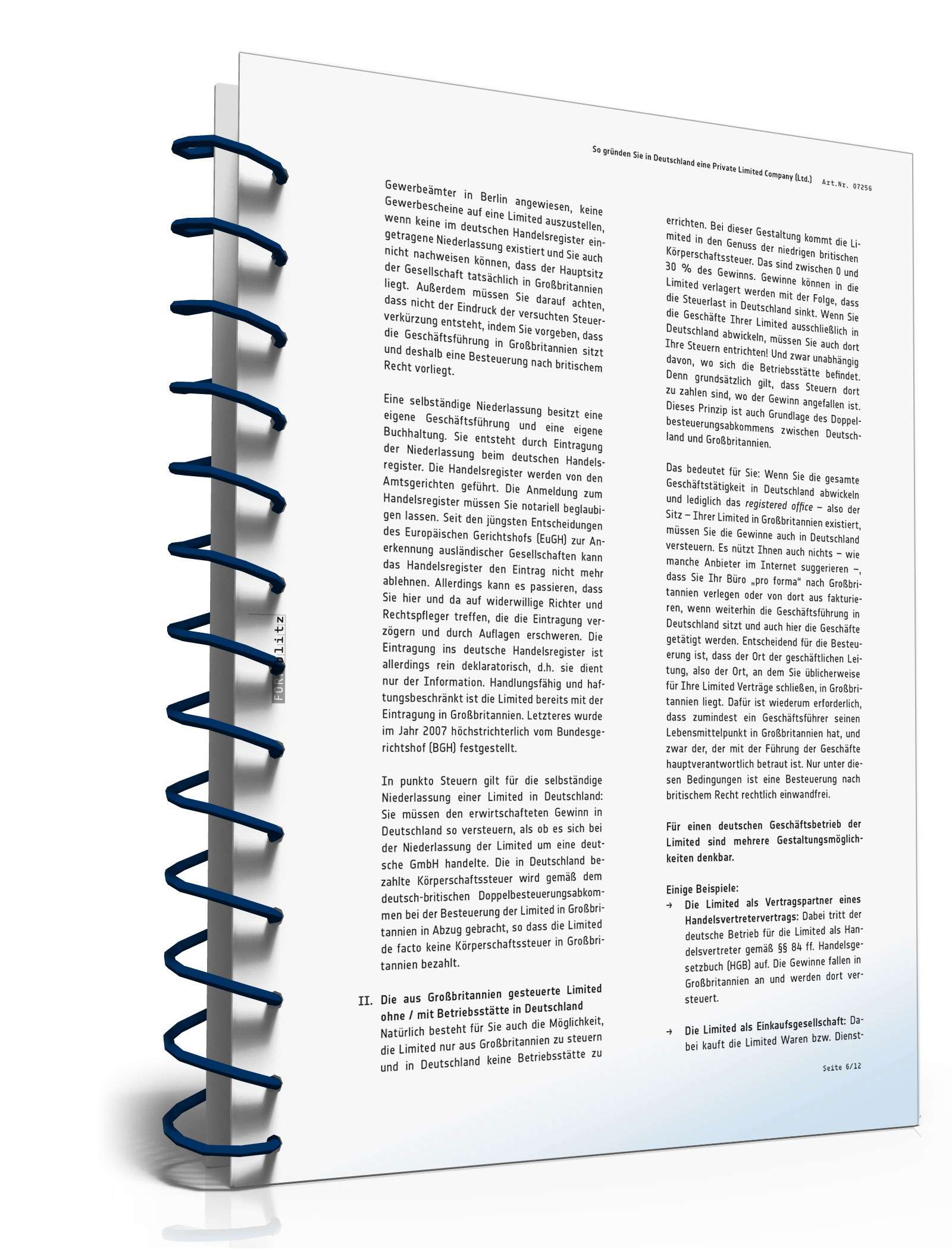 Ratgeber Gründung Private Limited Company  PDF. Seite: 7