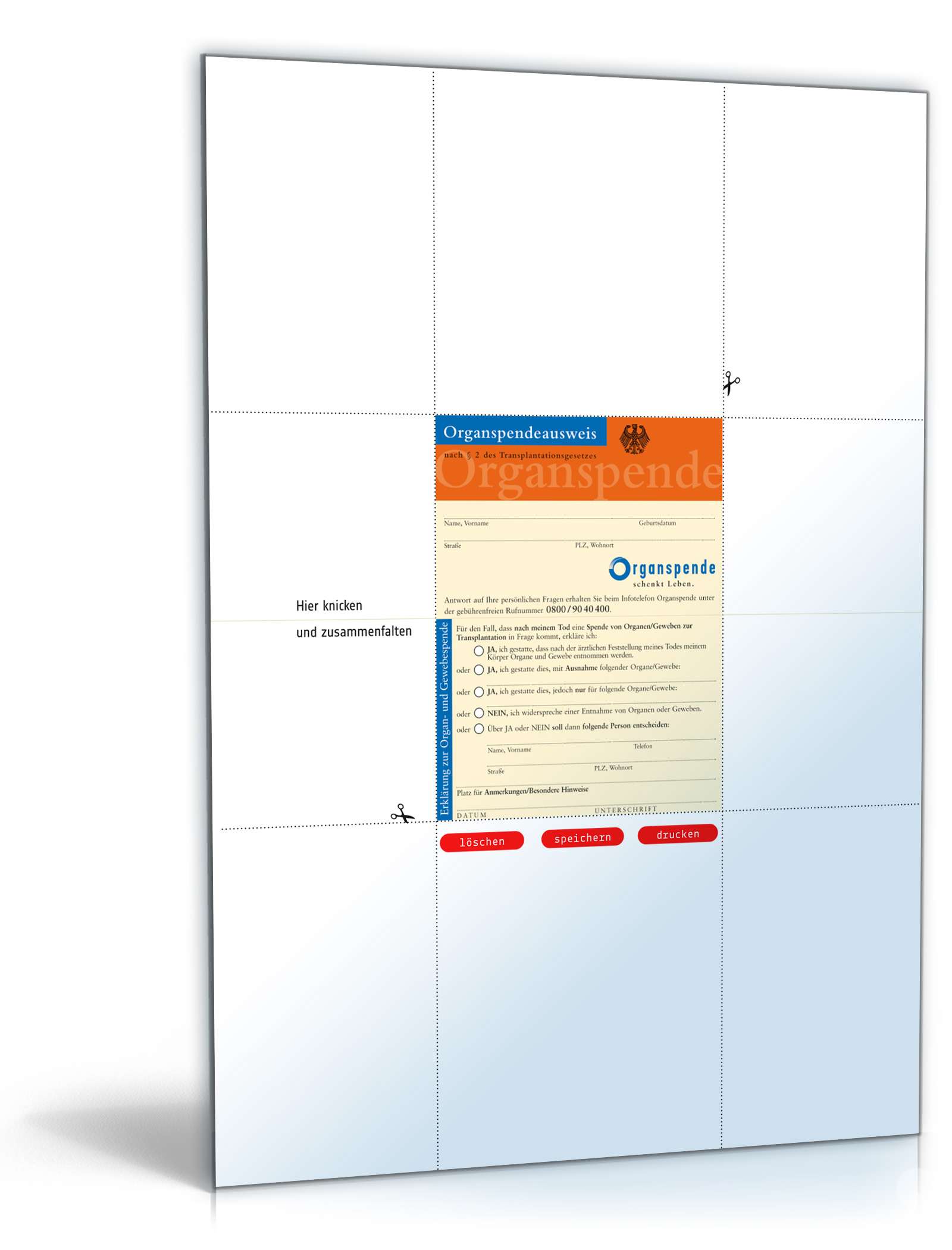 Organspendeausweis PDF