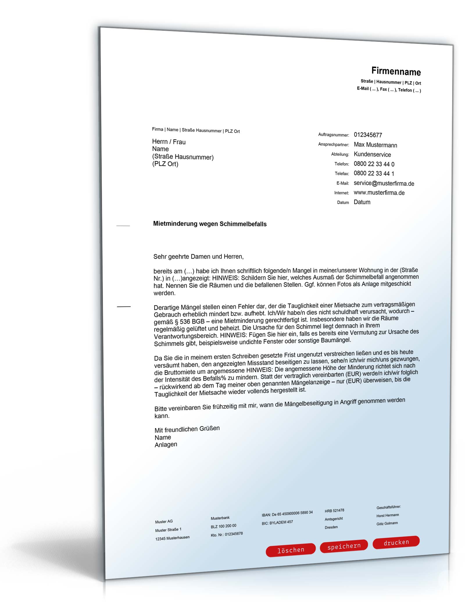 Mietminderung Schimmel PDF