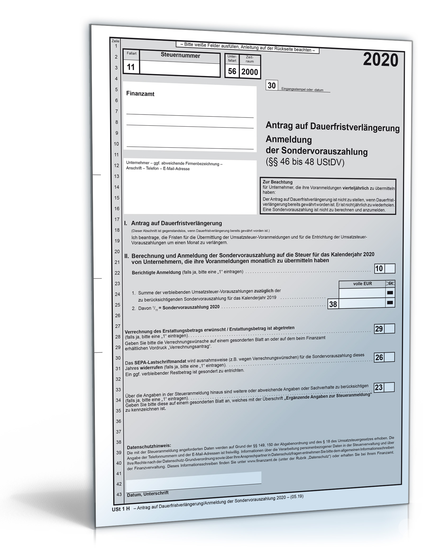Antrag auf Dauerfristverlängerung 2020 PDF