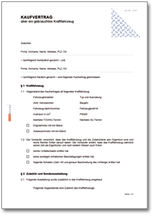Kfz-Kaufvertrag Privatverkauf