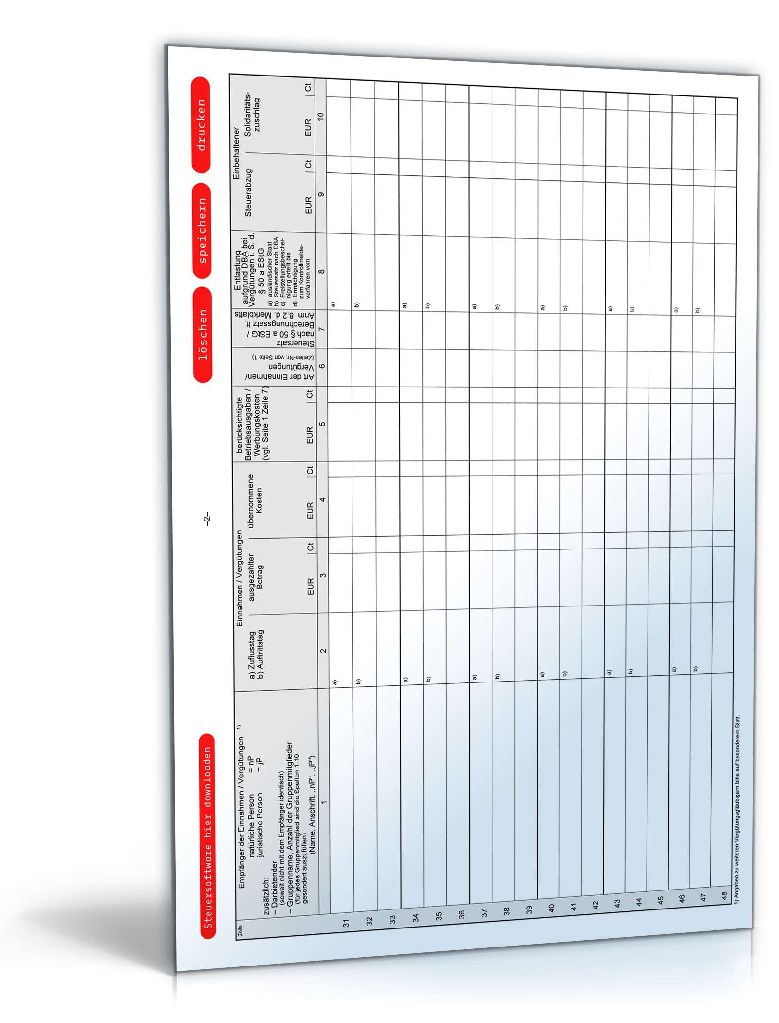 Anmeldung über den Steuerabzug bei Vergütungen (2010) PDF. Seite: 2