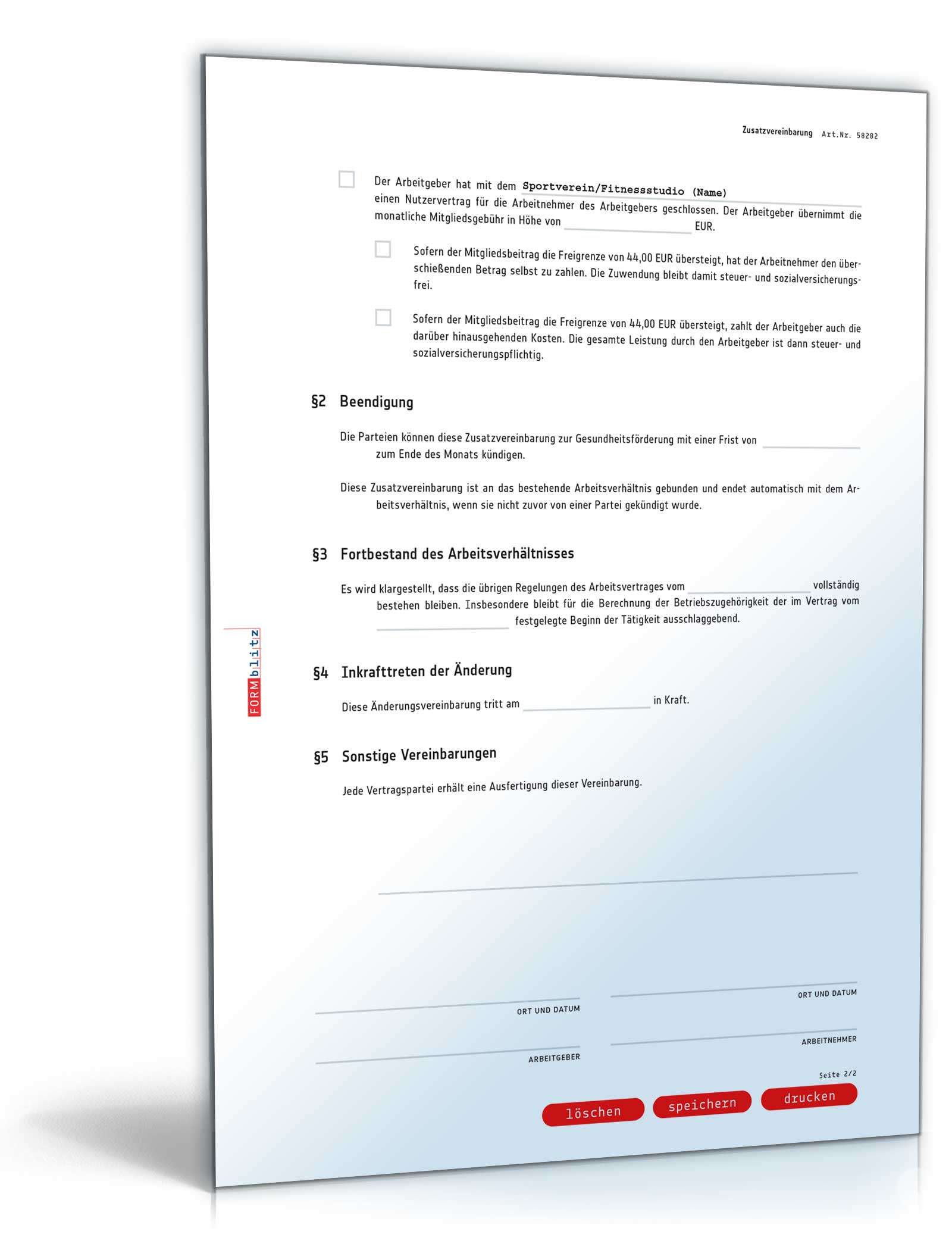 Zusatzvereinbarung zur Gesundheitsförderung PDF. Seite: 2