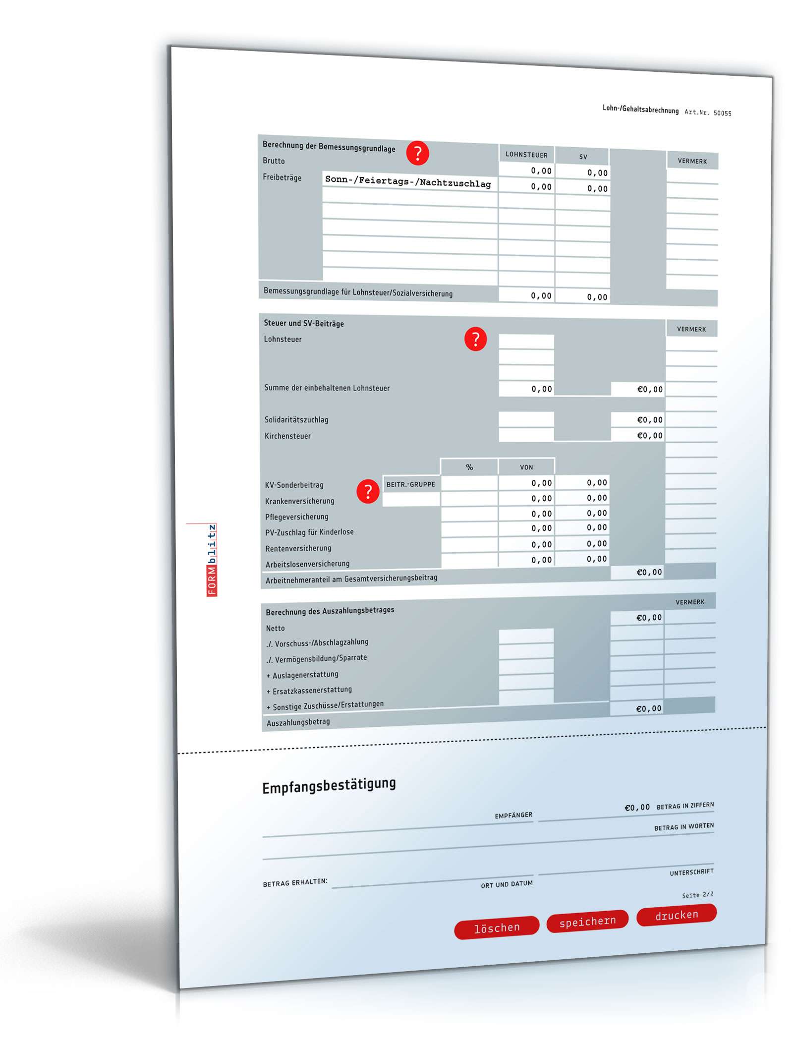 Lohnabrechnung 2015 mit Empfangsbestätigung PDF. Seite: 2