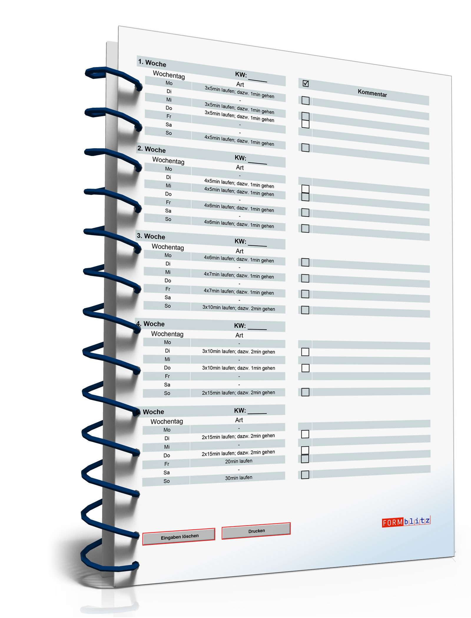 Lauf-Trainingsplan für Anfänger  PDF. Seite: 2