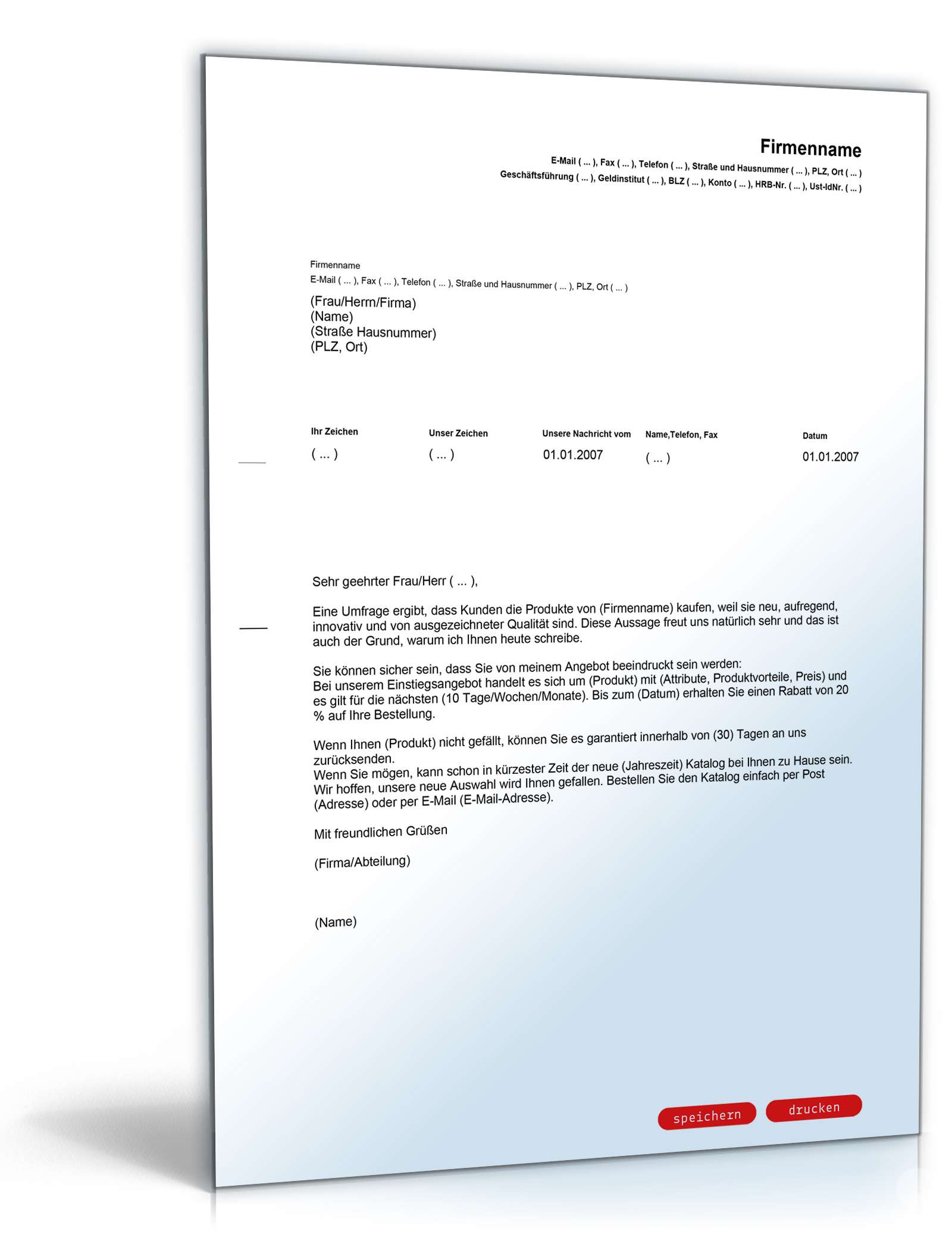 Allgemeiner Werbebrief Englisch/Deutsch PDF. Seite: 2