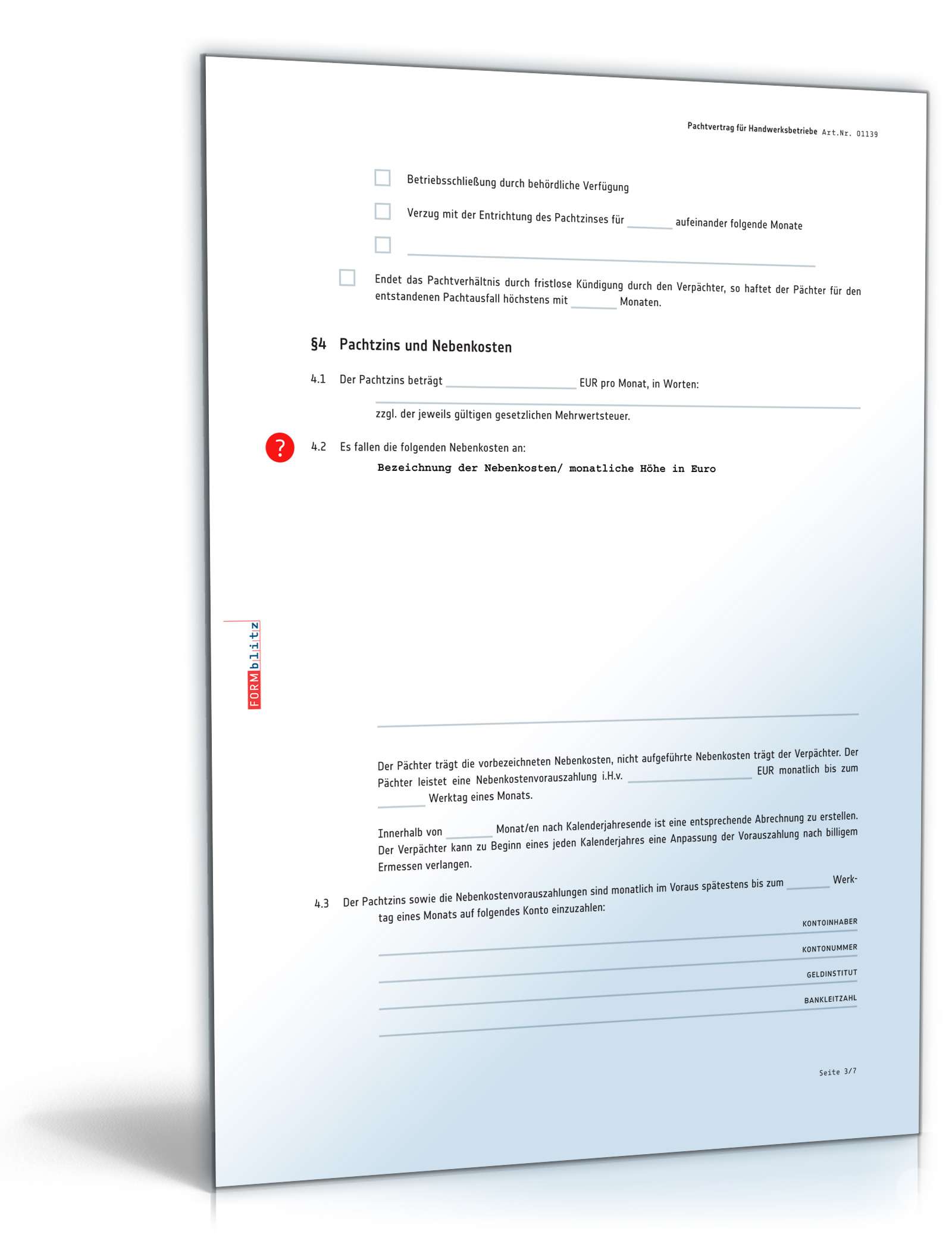 Pachtvertrag Handwerksbetrieb PDF. Seite: 3