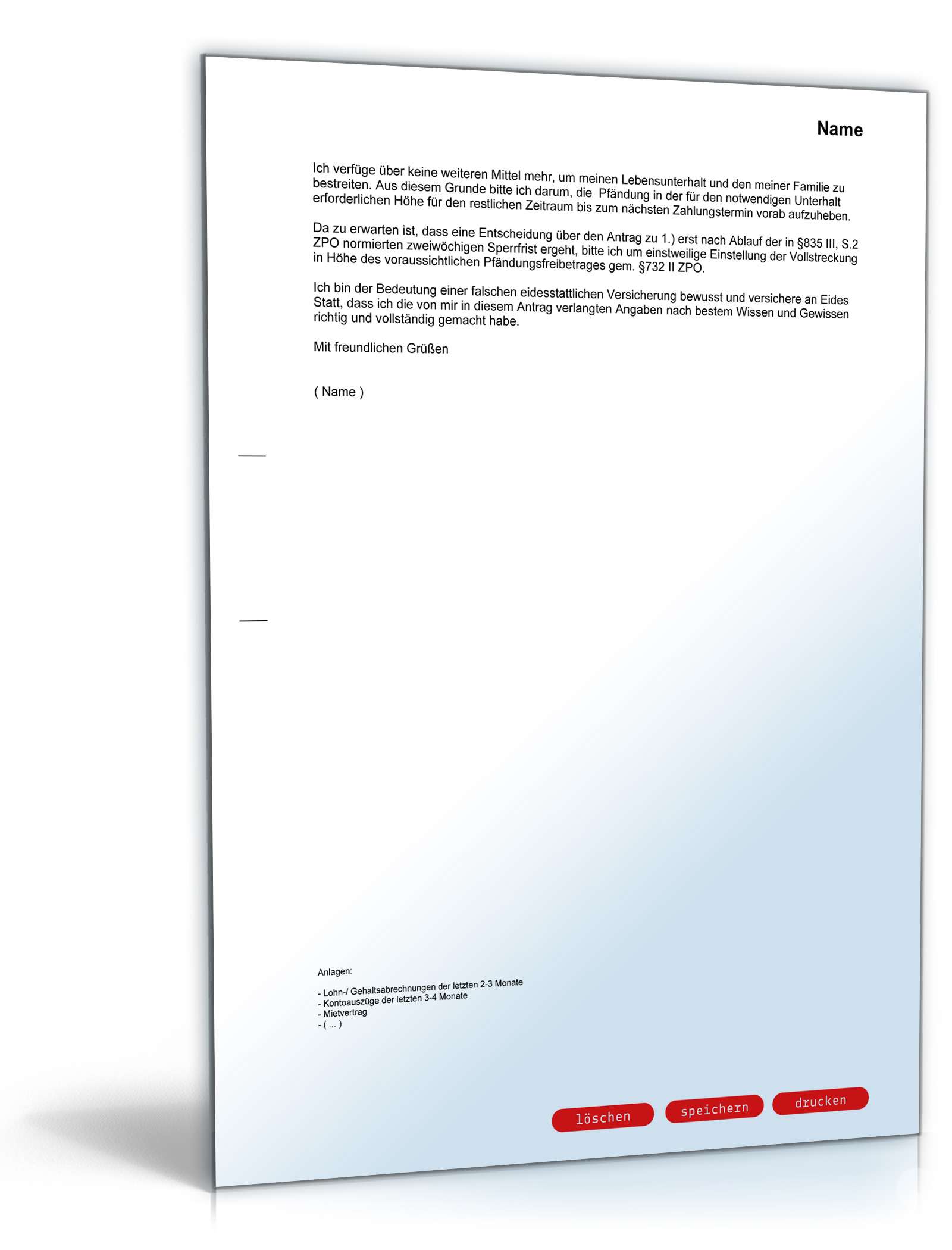 Freigabeantrag Kontopfändung PDF. Seite: 2