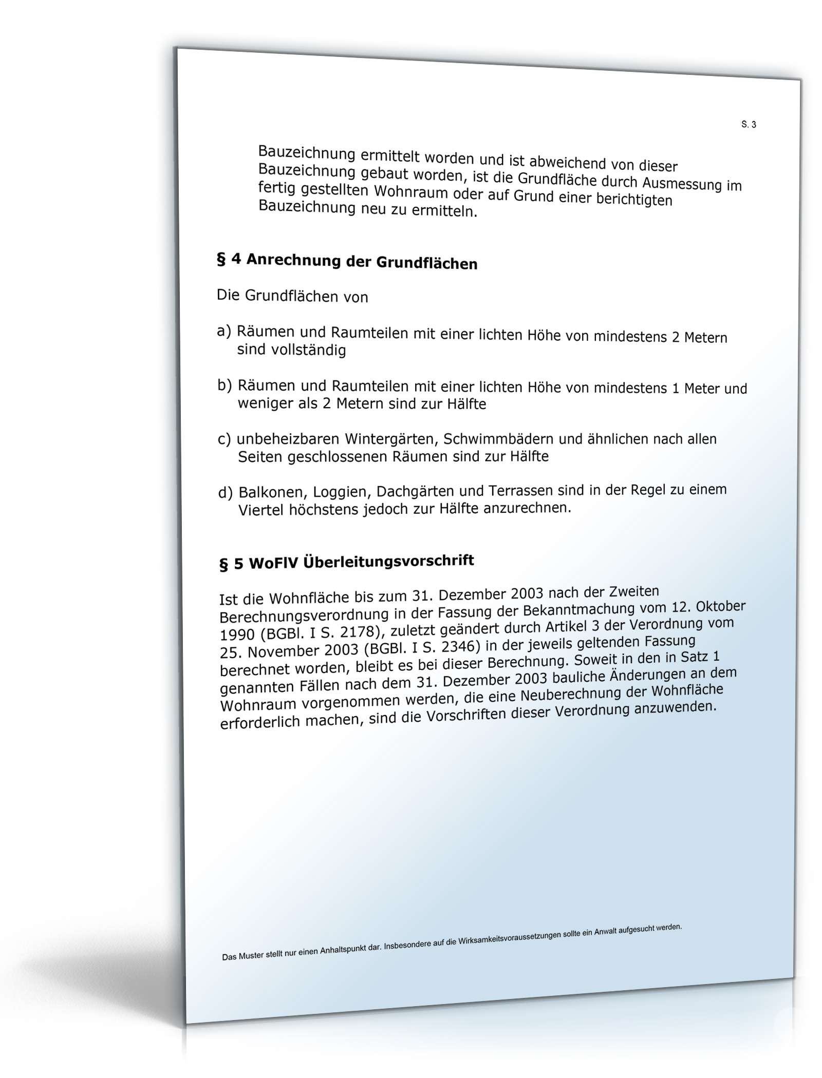 Wohnflächenverordnung (WoFlV) Word. Seite: 3