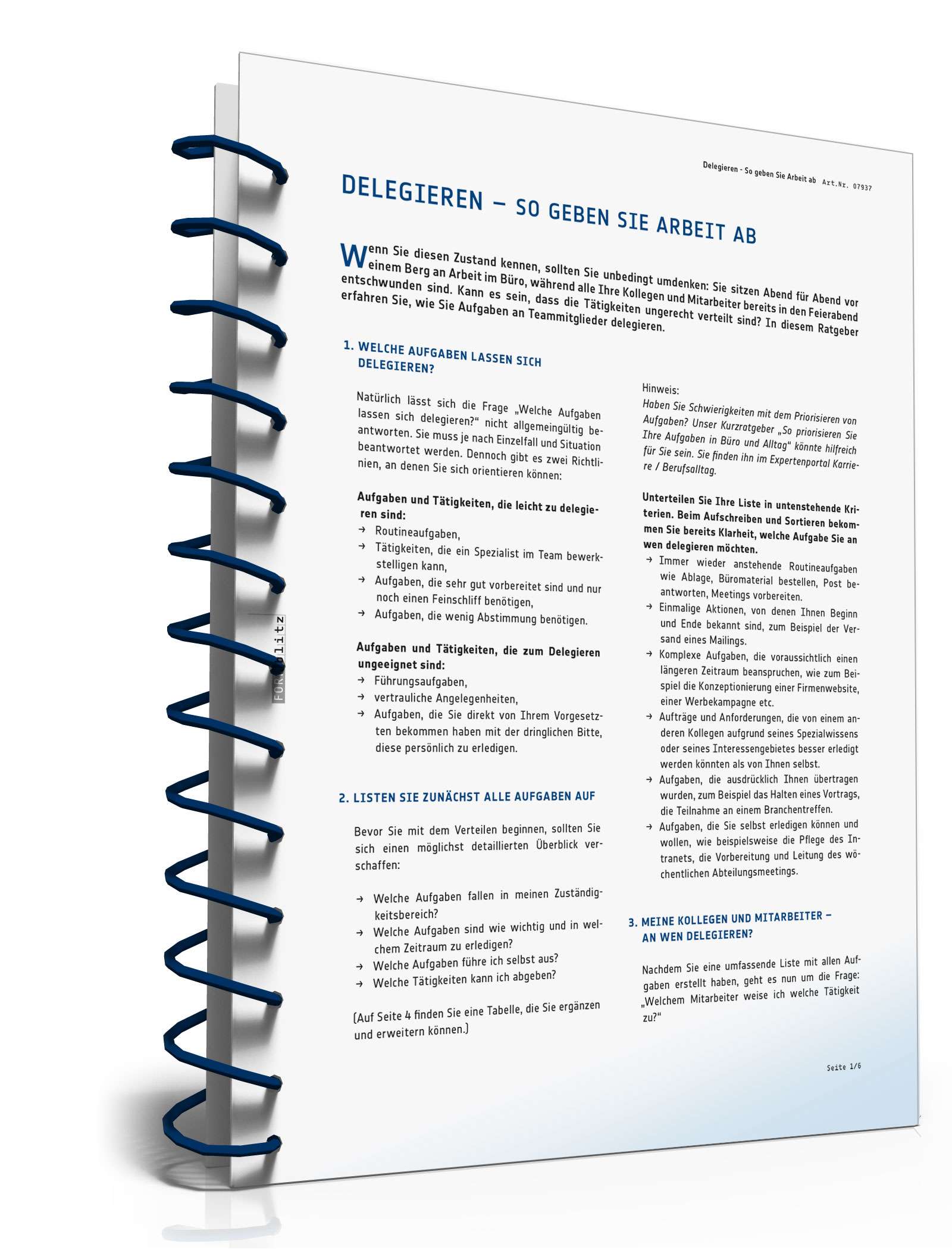 Ratgeber Delegieren als Teamleiter PDF. Seite: 2