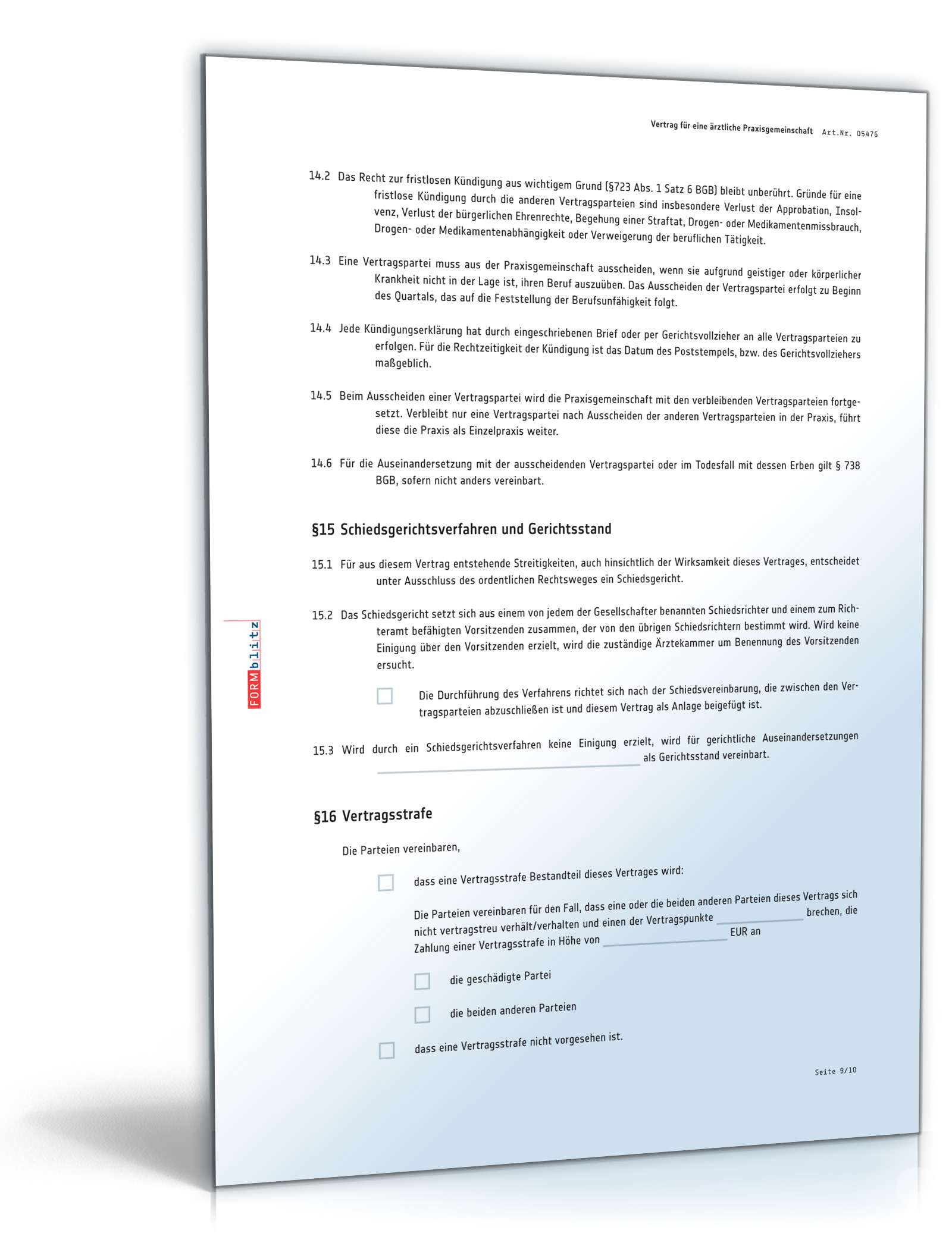 Vertrag Praxisgemeinschaft Ärzte PDF. Seite: 9