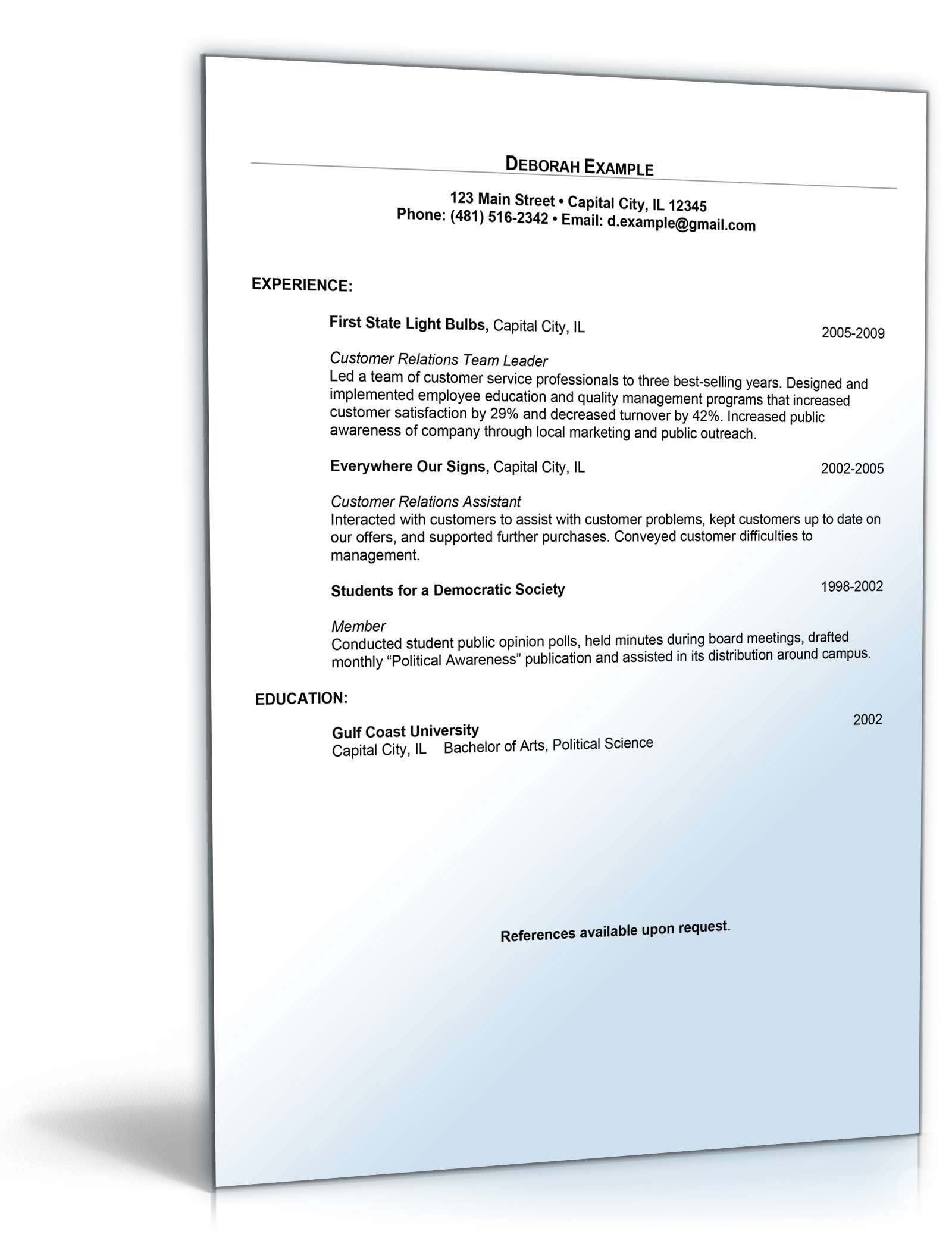 Lebenslauf PR-Fachkraft Englisch Excel