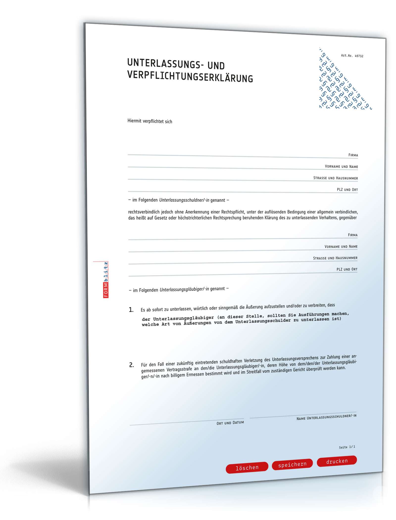 Unterlassungserklärung üble Nachrede PDF