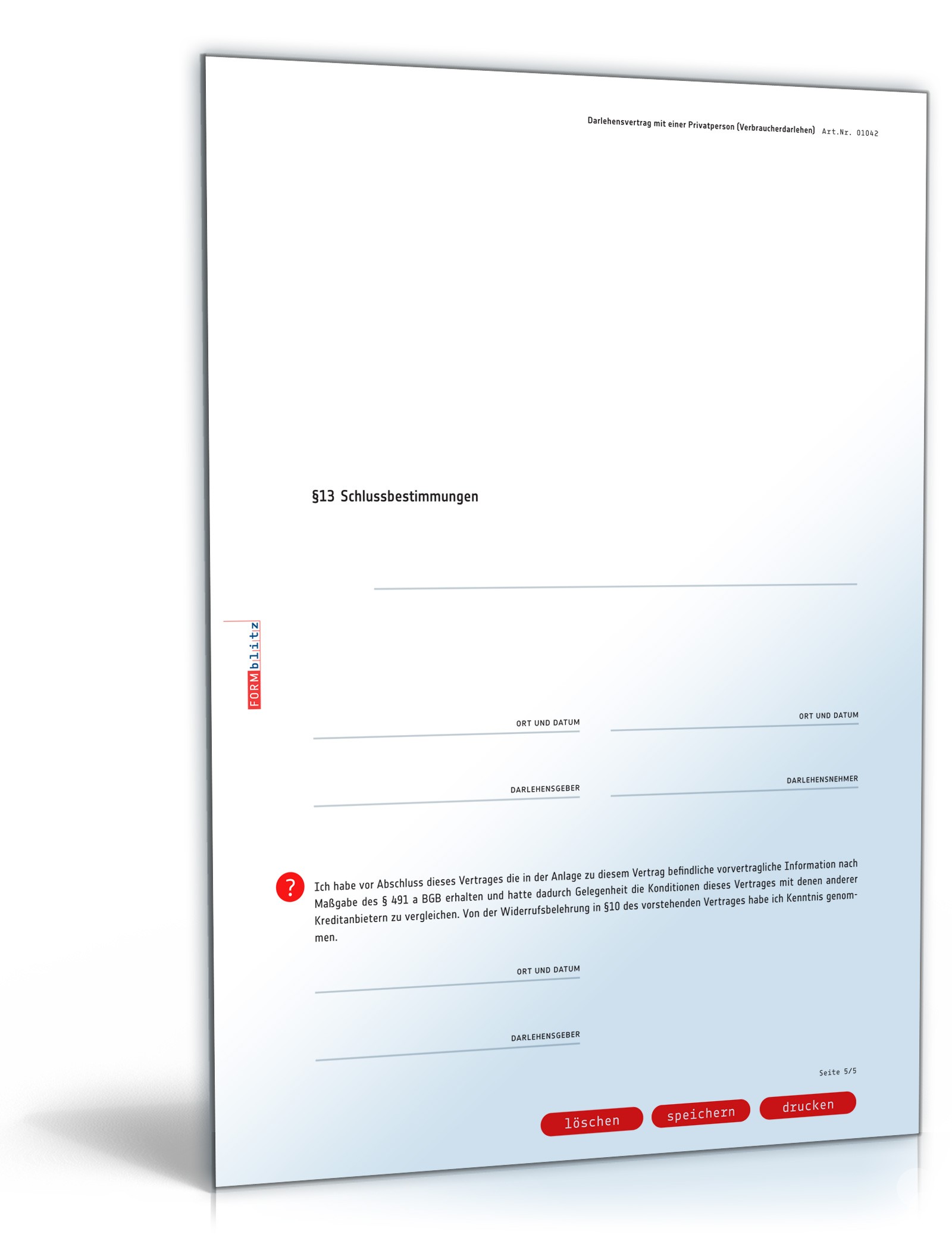 Darlehensvertrag zwischen Unternehmer und Privatperson PDF. Seite: 5