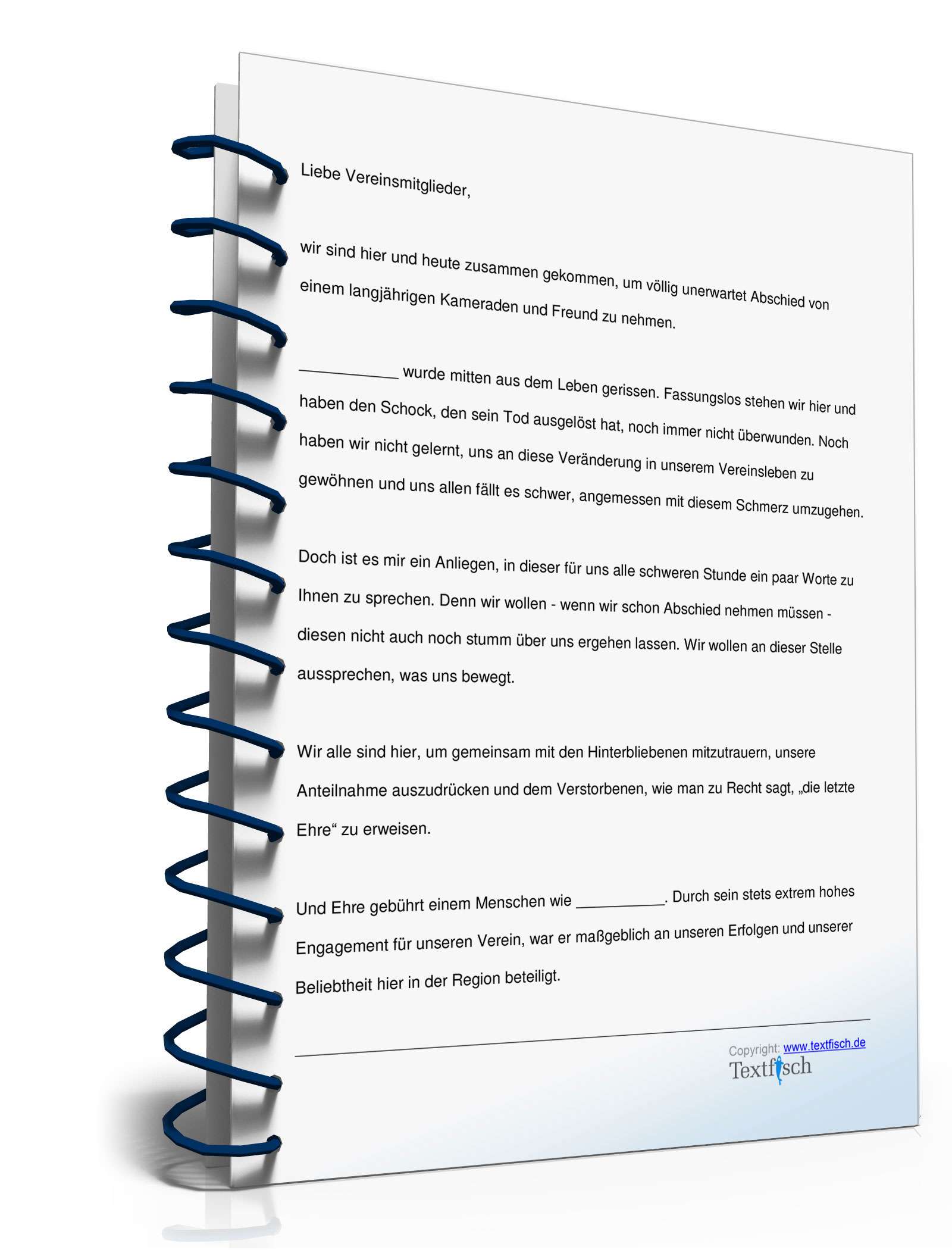 Gedenkrede für ein verstorbenes Vereinsmitglied PDF. Seite: 2