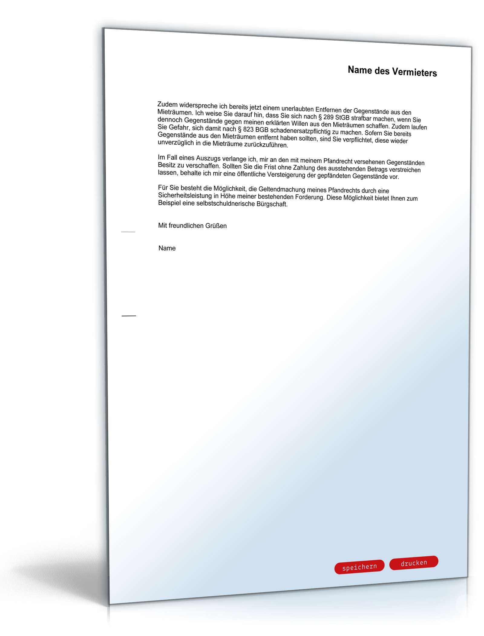 Ausübung Vermieterpfandrecht PDF. Seite: 2