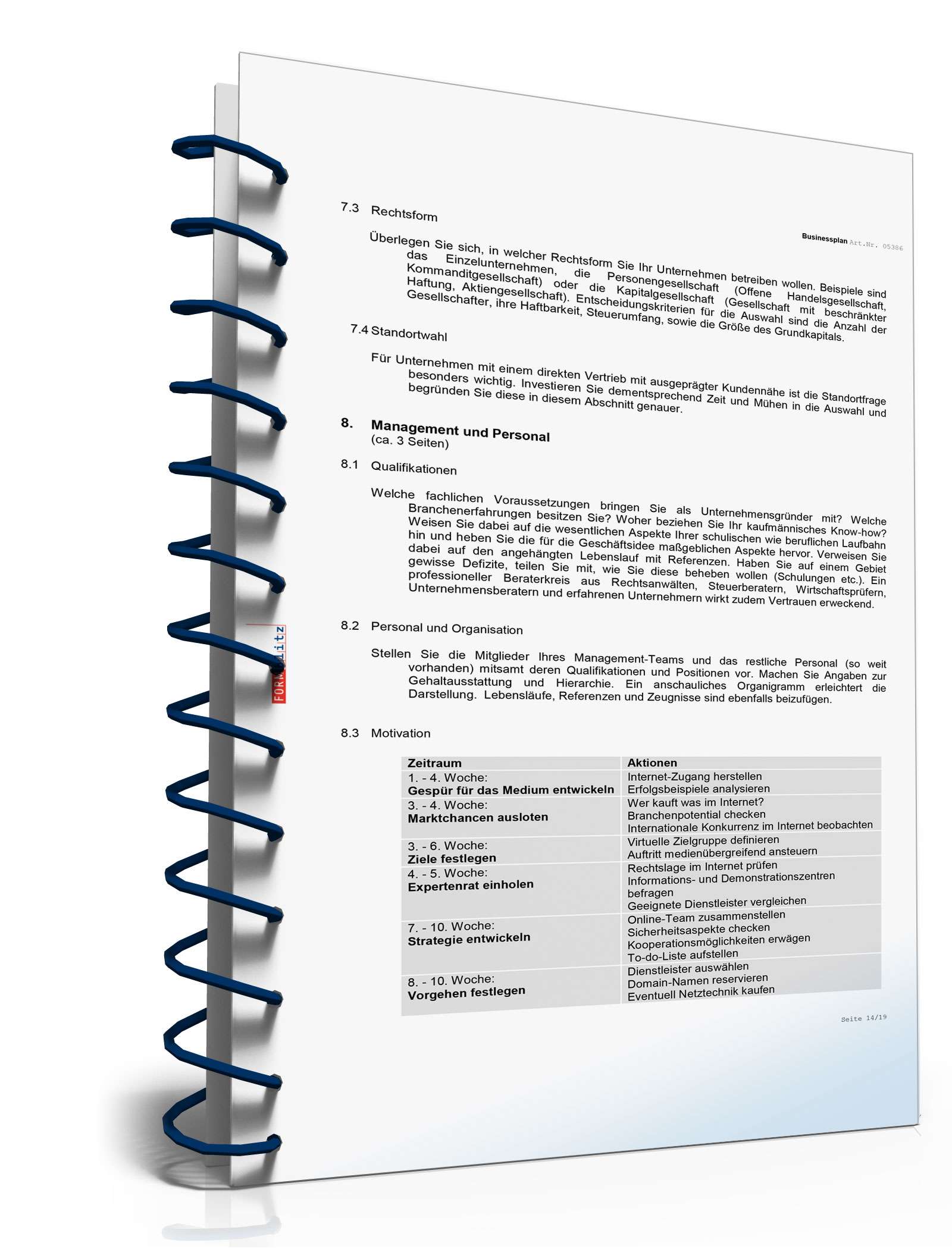 Businessplan Online-Shop Excel. Seite: 12