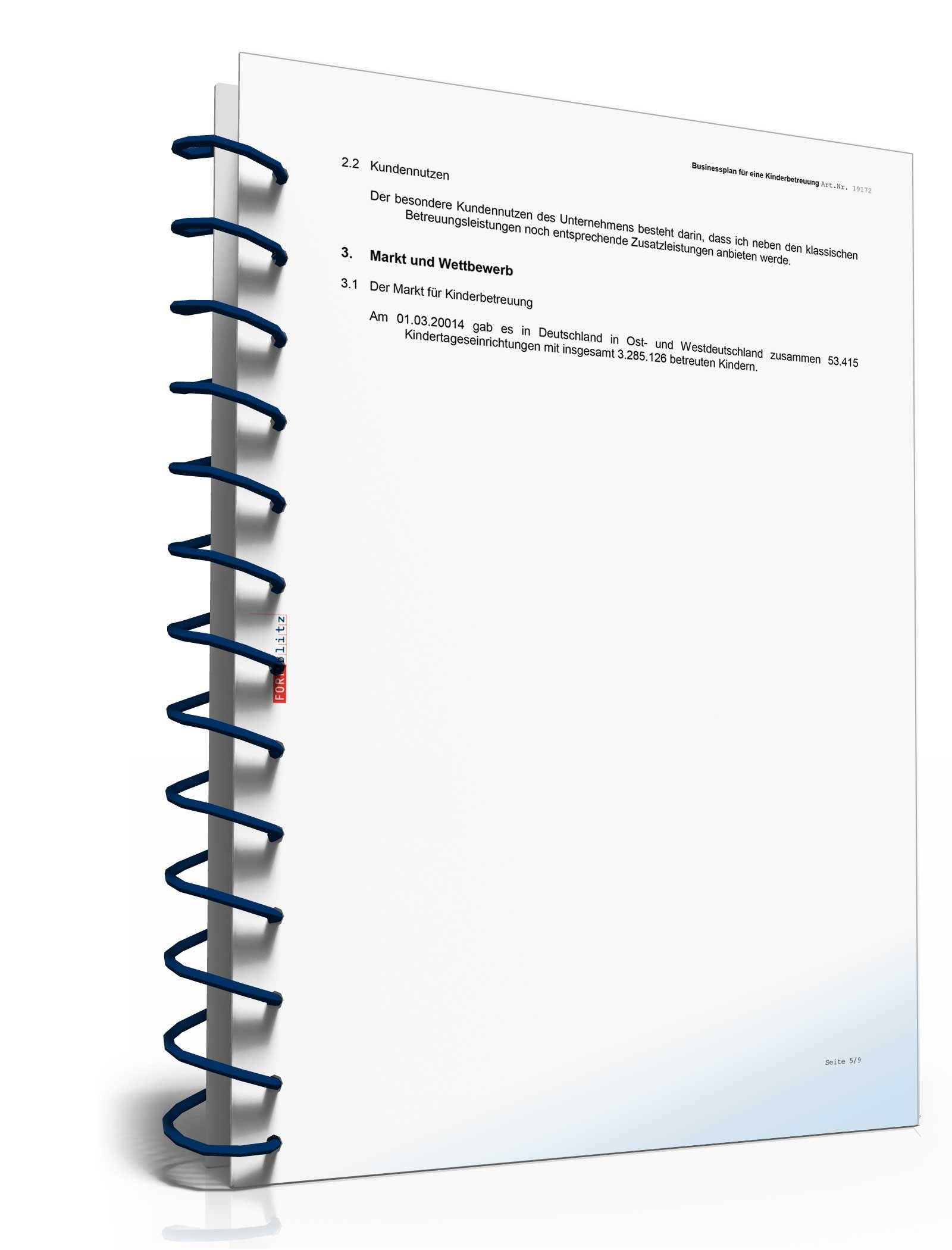 Businessplan Kinderbetreuung Excel. Seite: 12