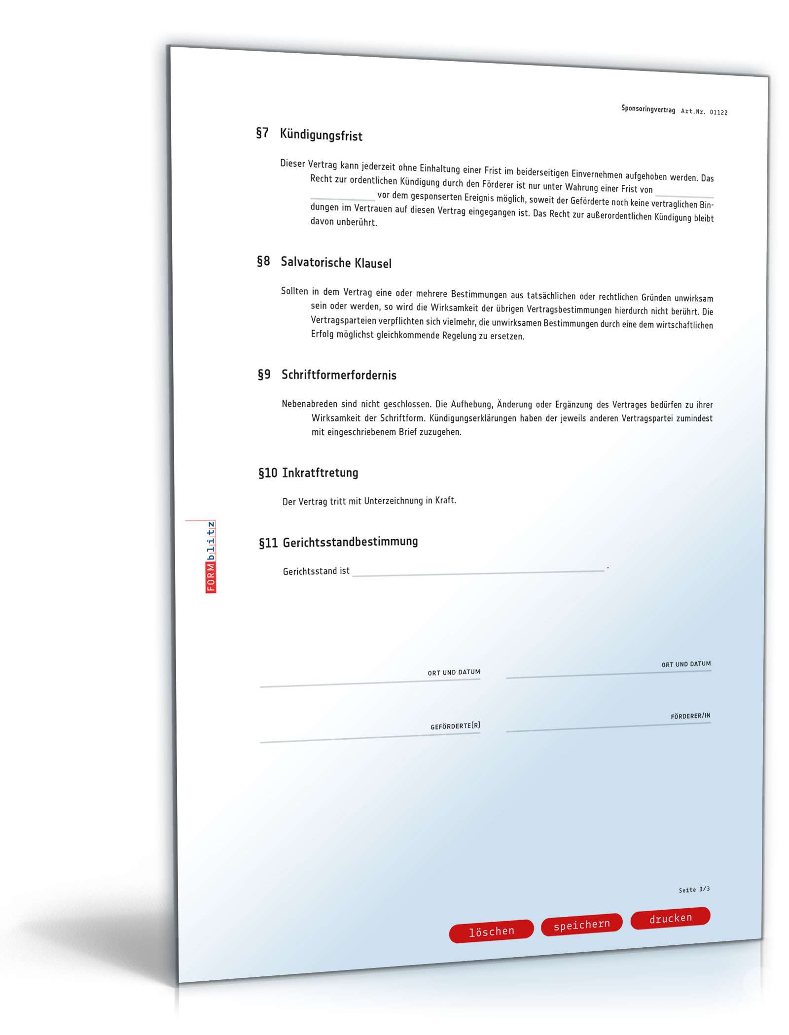 Sponsoringvertrag PDF. Seite: 3