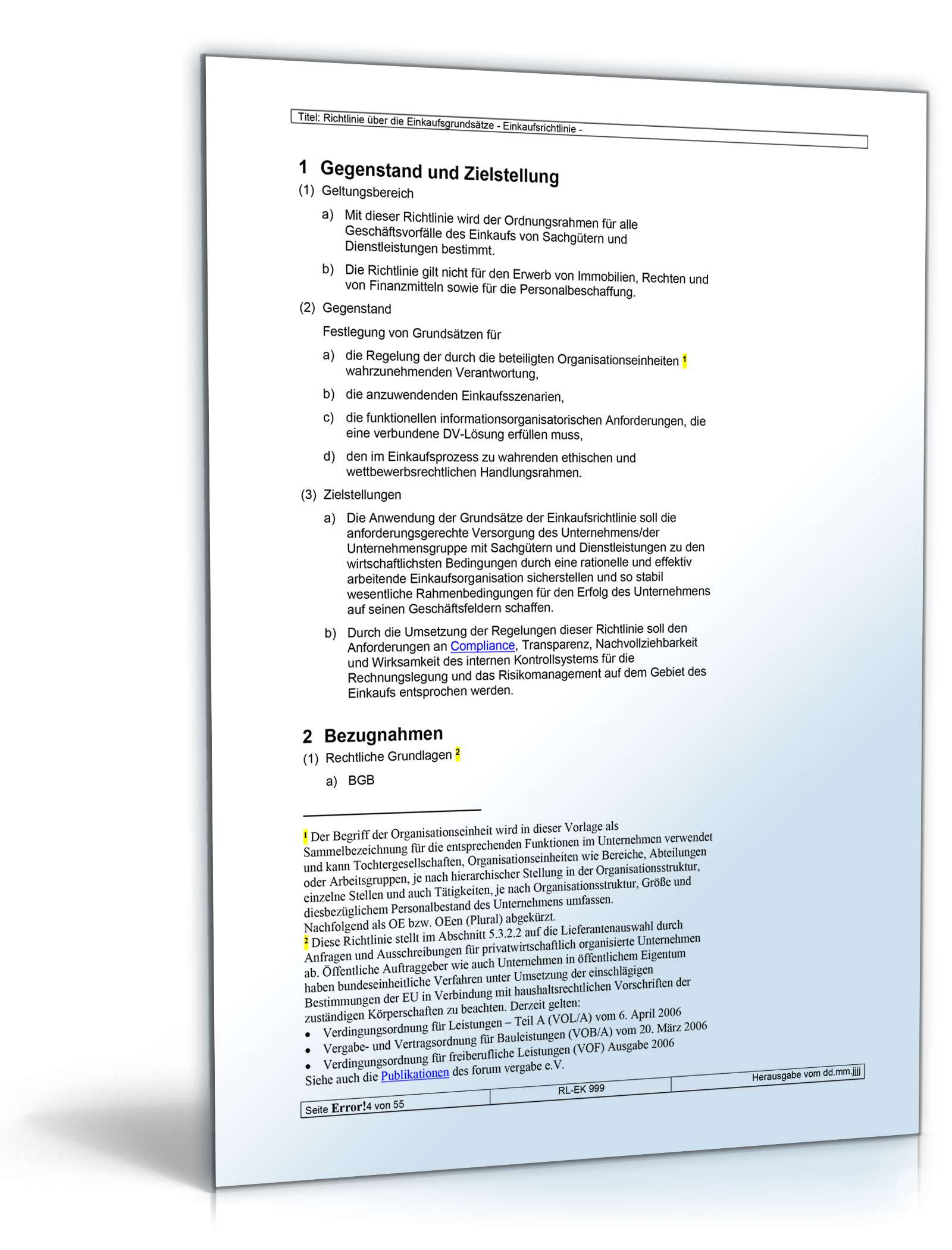 Richtlinien über die Einkaufsgrundsätze Word. Seite: 4