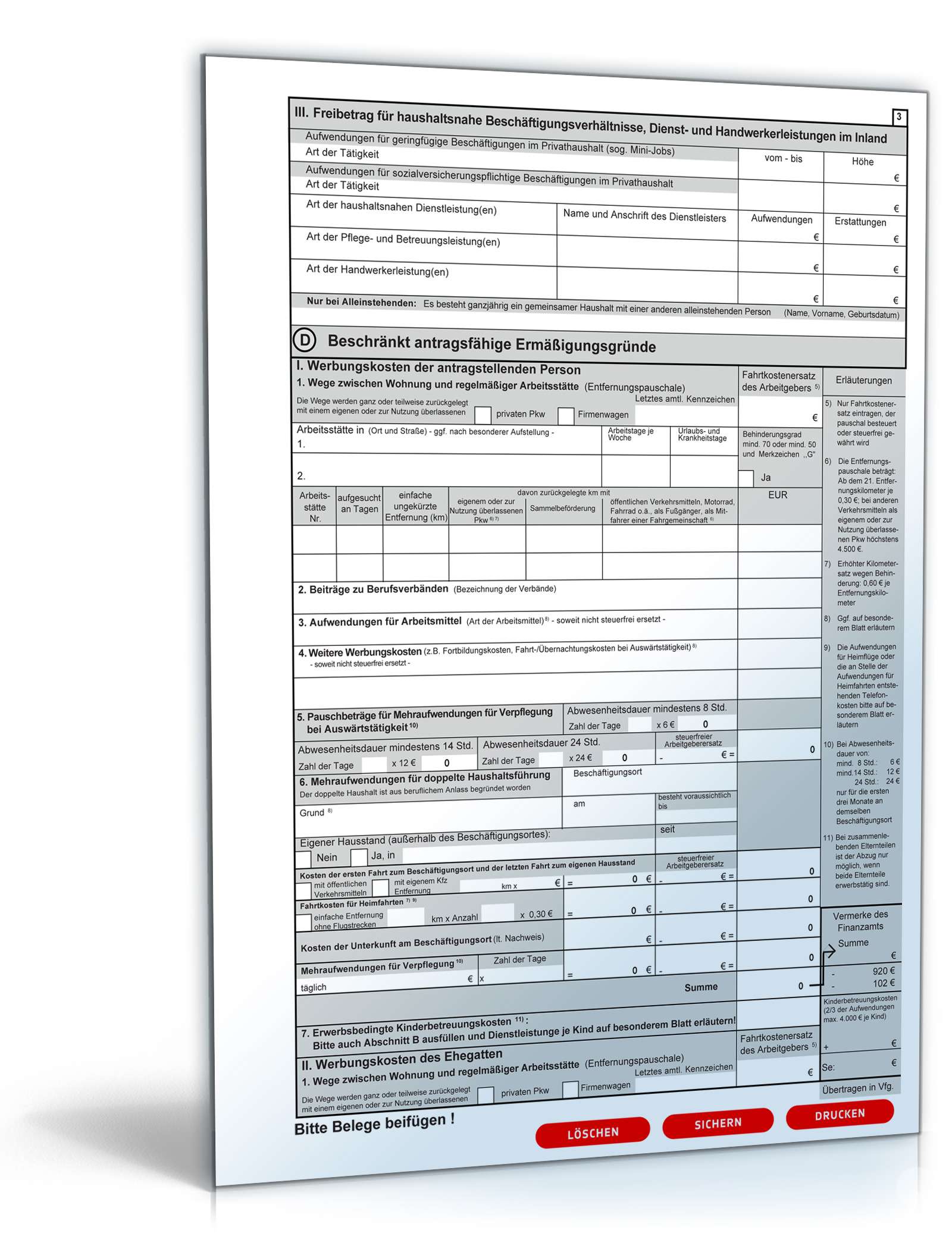 Antrag auf Lohnsteuerermäßigung 2008 PDF. Seite: 3