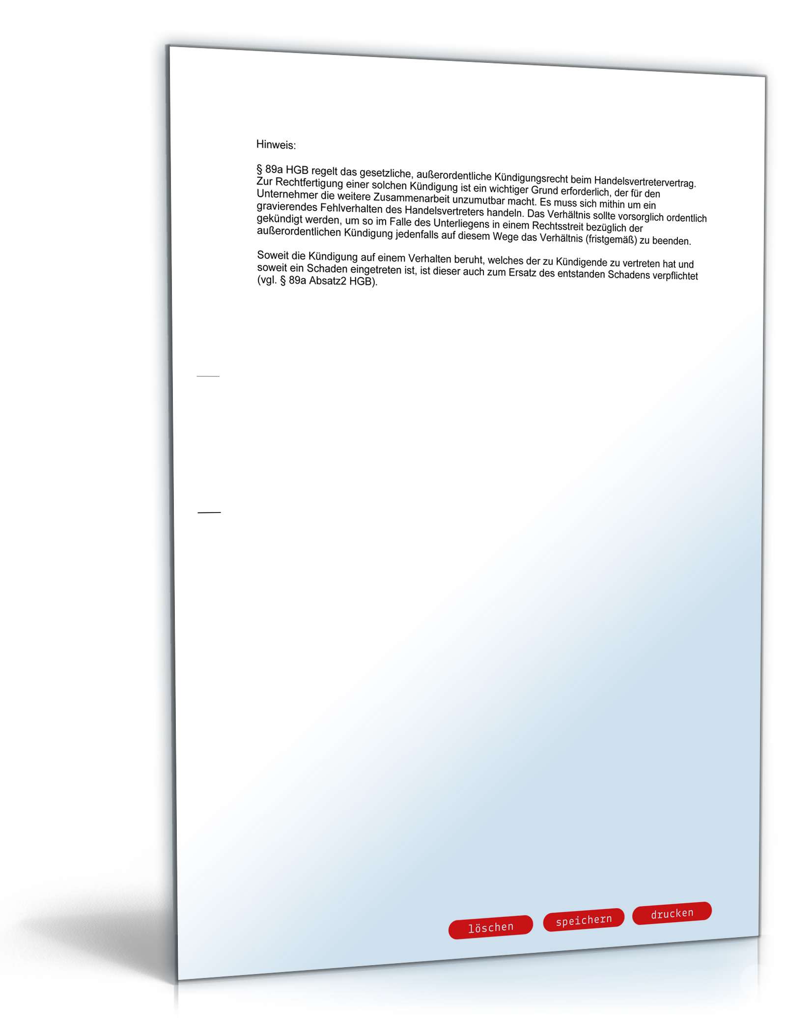 Fristlose Kündigung Handelsvertreter PDF. Seite: 2