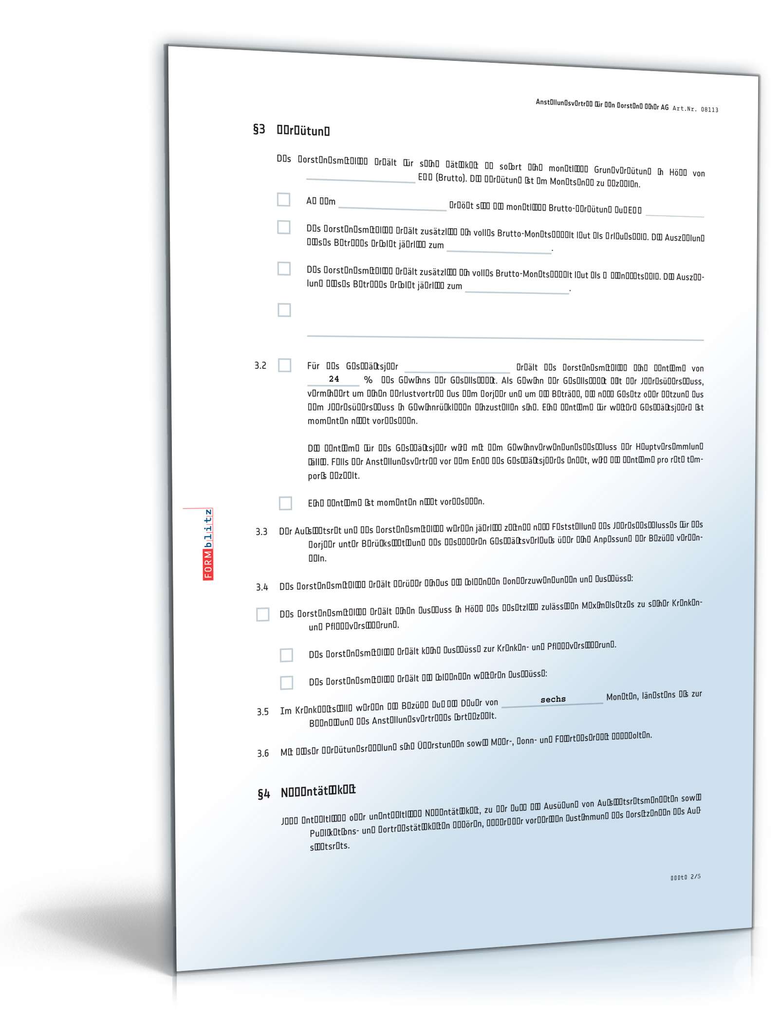 Anstellungsvertrag für den Vorstand einer Aktiengesellschaft PDF. Seite: 2