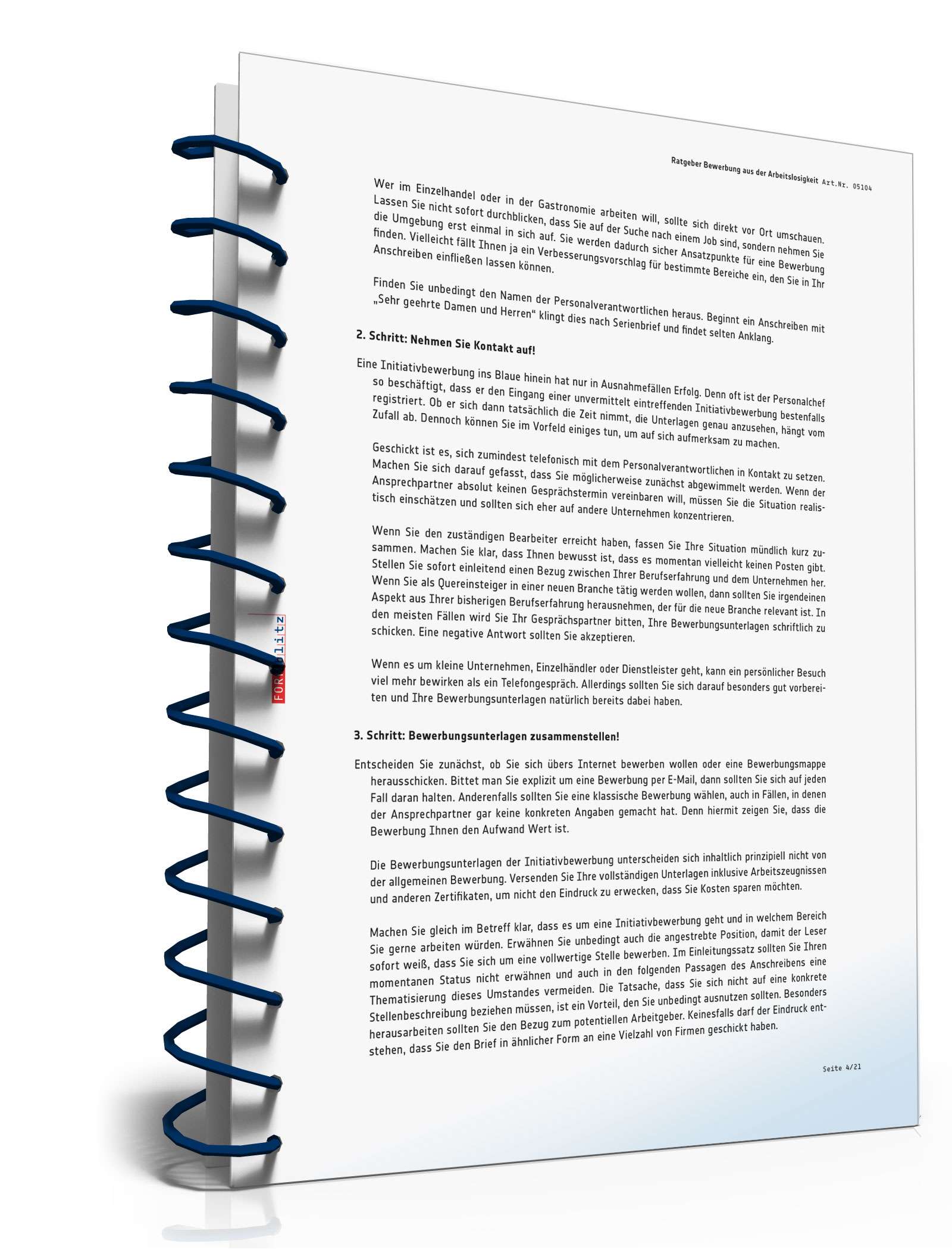 FORMBLITZ Ratgeber: "Bewerbung aus der Arbeitslosigkeit" PDF. Seite: 5