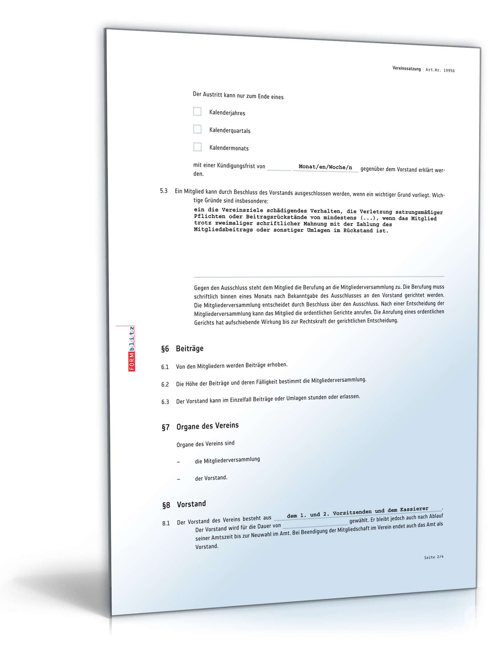 Satzung nicht gemeinnütziger Verein PDF. Seite: 2