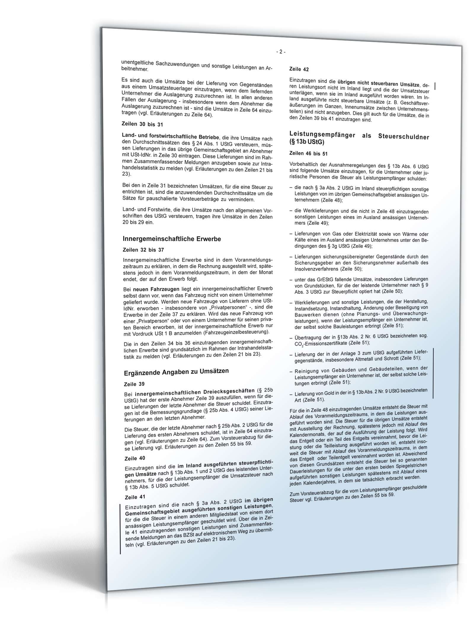 Anleitung zur Umsatzsteuer-Voranmeldung 2011 PDF. Seite: 2