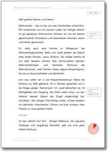 Rede Weihnachtliche Ansprache mit Spendenaufruf Excel