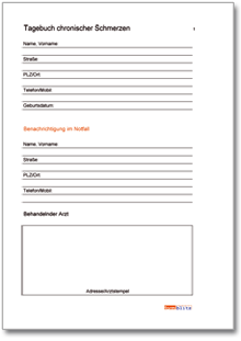 Schmerztagebuch Woche Excel