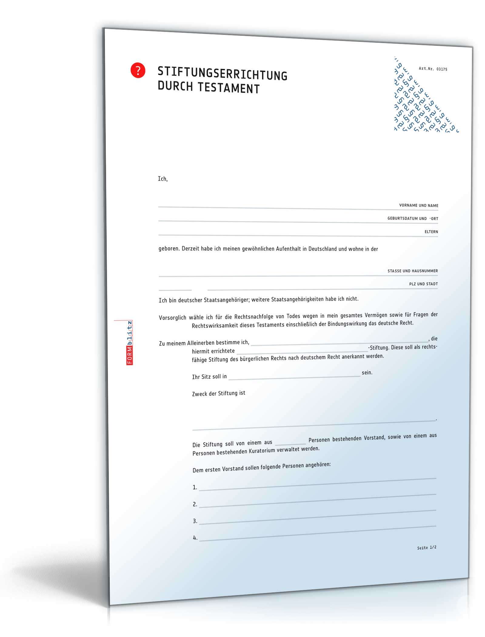 Stiftungstestament PDF