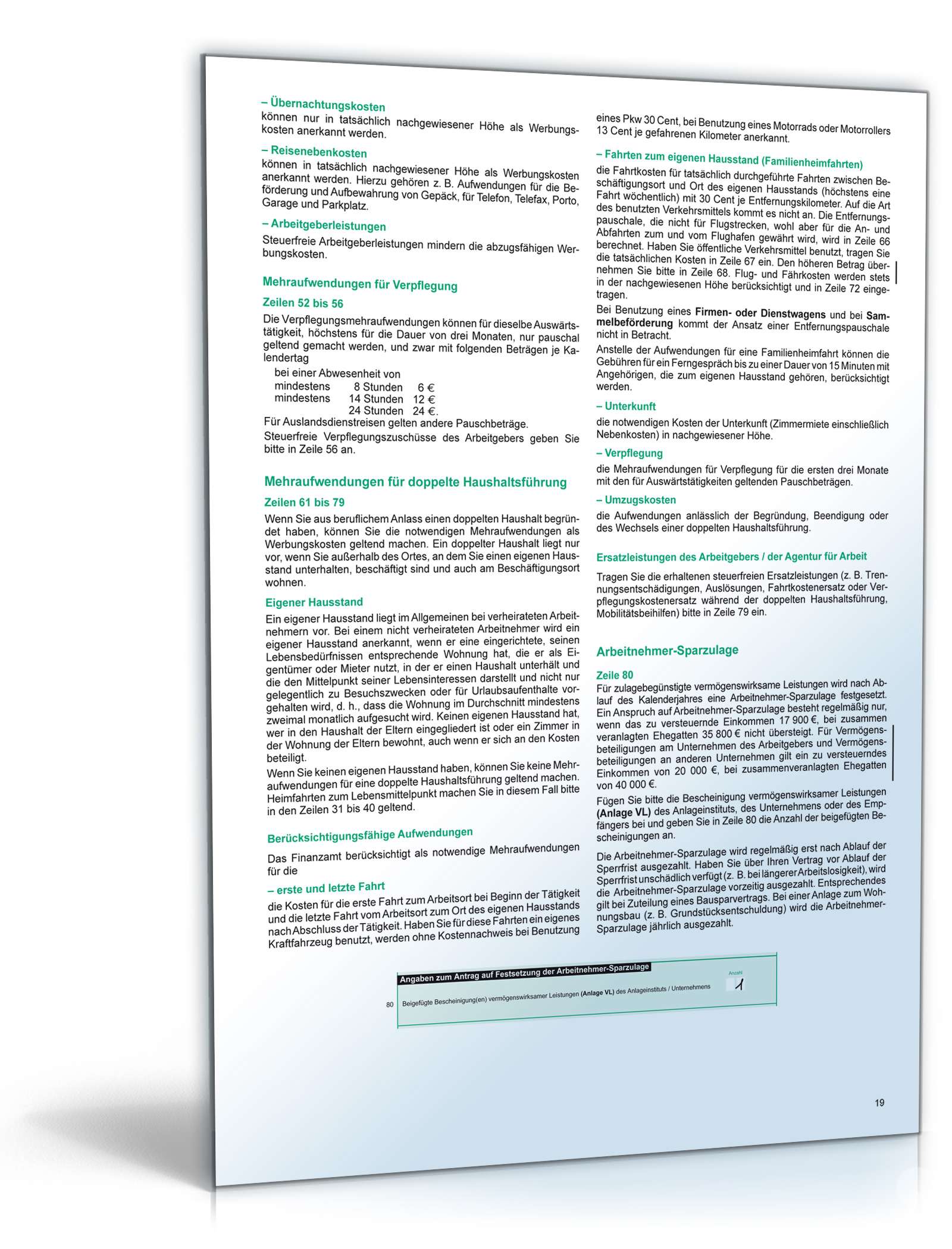 Anleitung zur Einkommensteuererklärung 2009 PDF. Seite: 19
