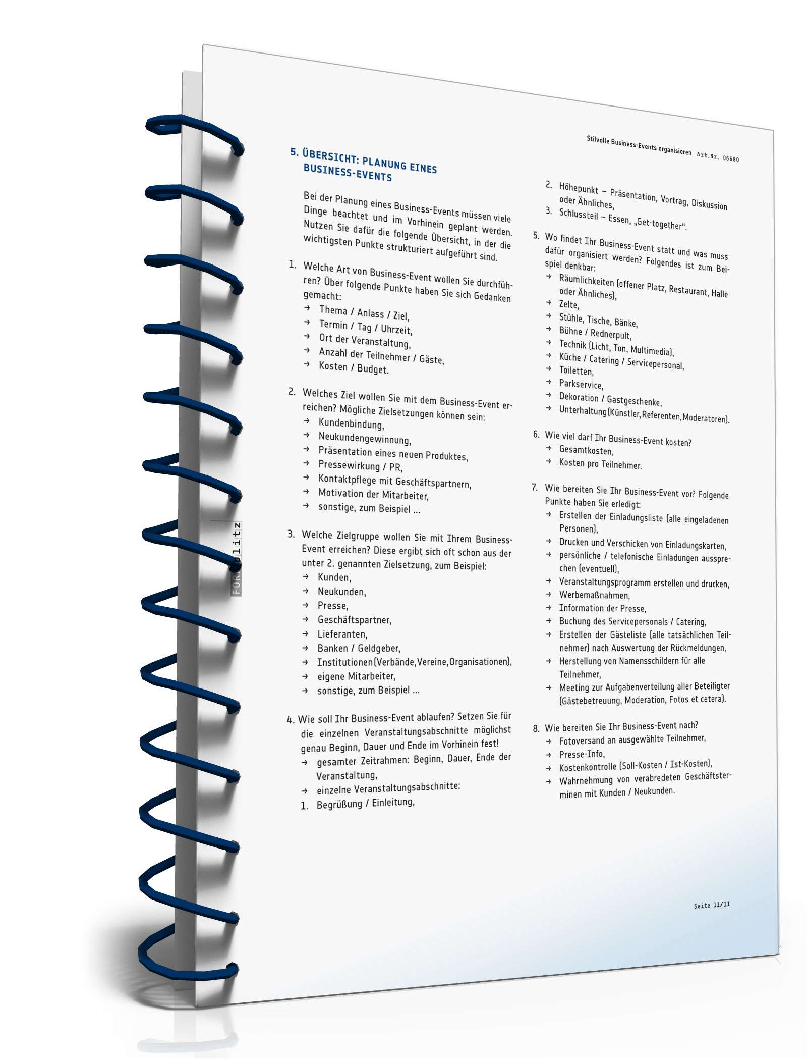 Ratgeber Organisation Business-Event  PDF. Seite: 12