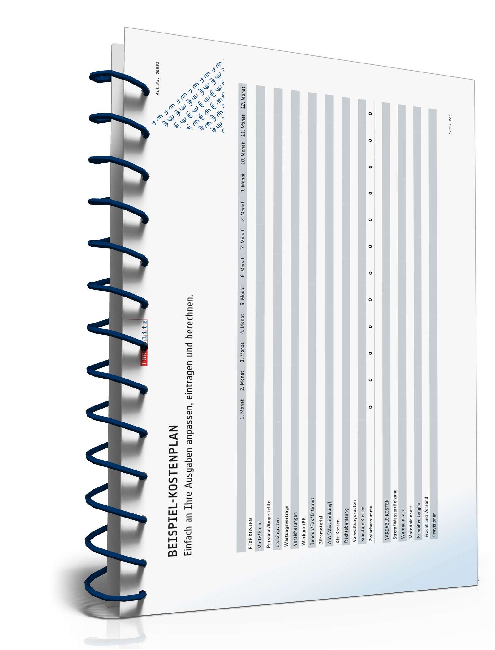 Kostenplan PDF. Seite: 3