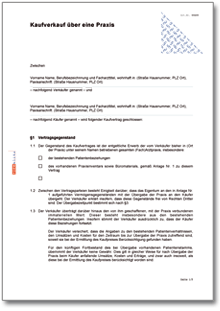 Kaufvertrag Praxis Word