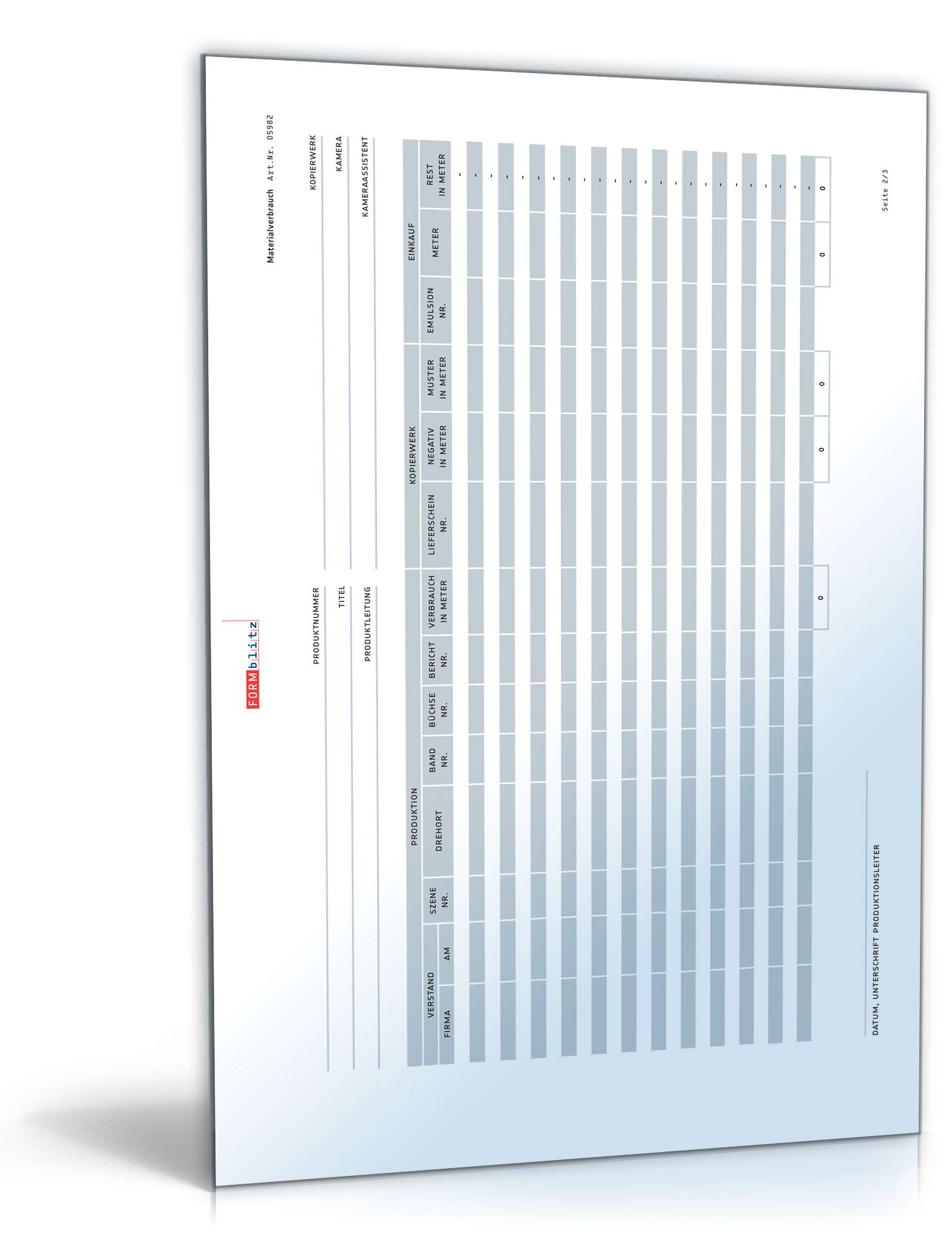 Materialverbrauch Film PDF. Seite: 2