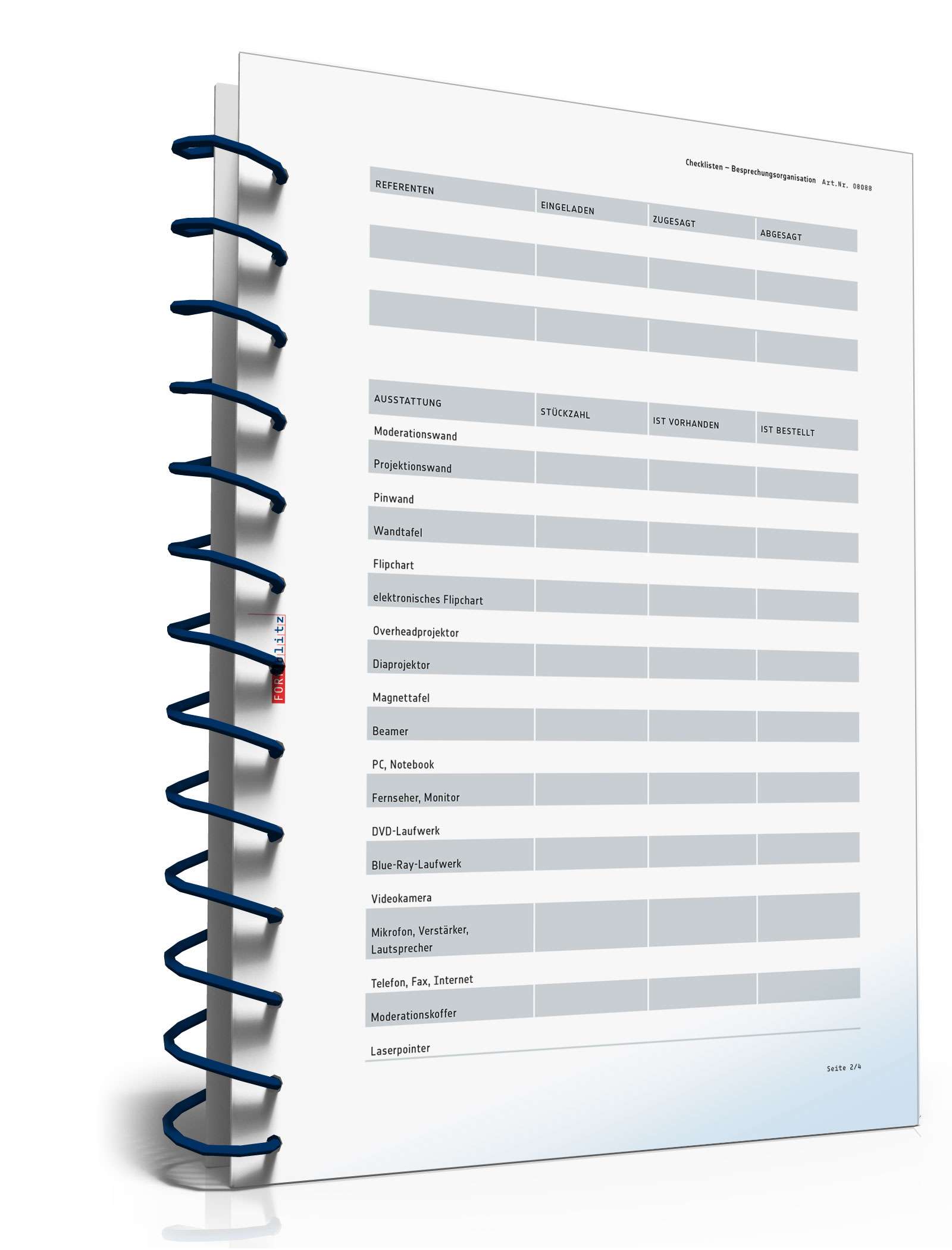 Checkliste Besprechungsorganisation PDF. Seite: 2